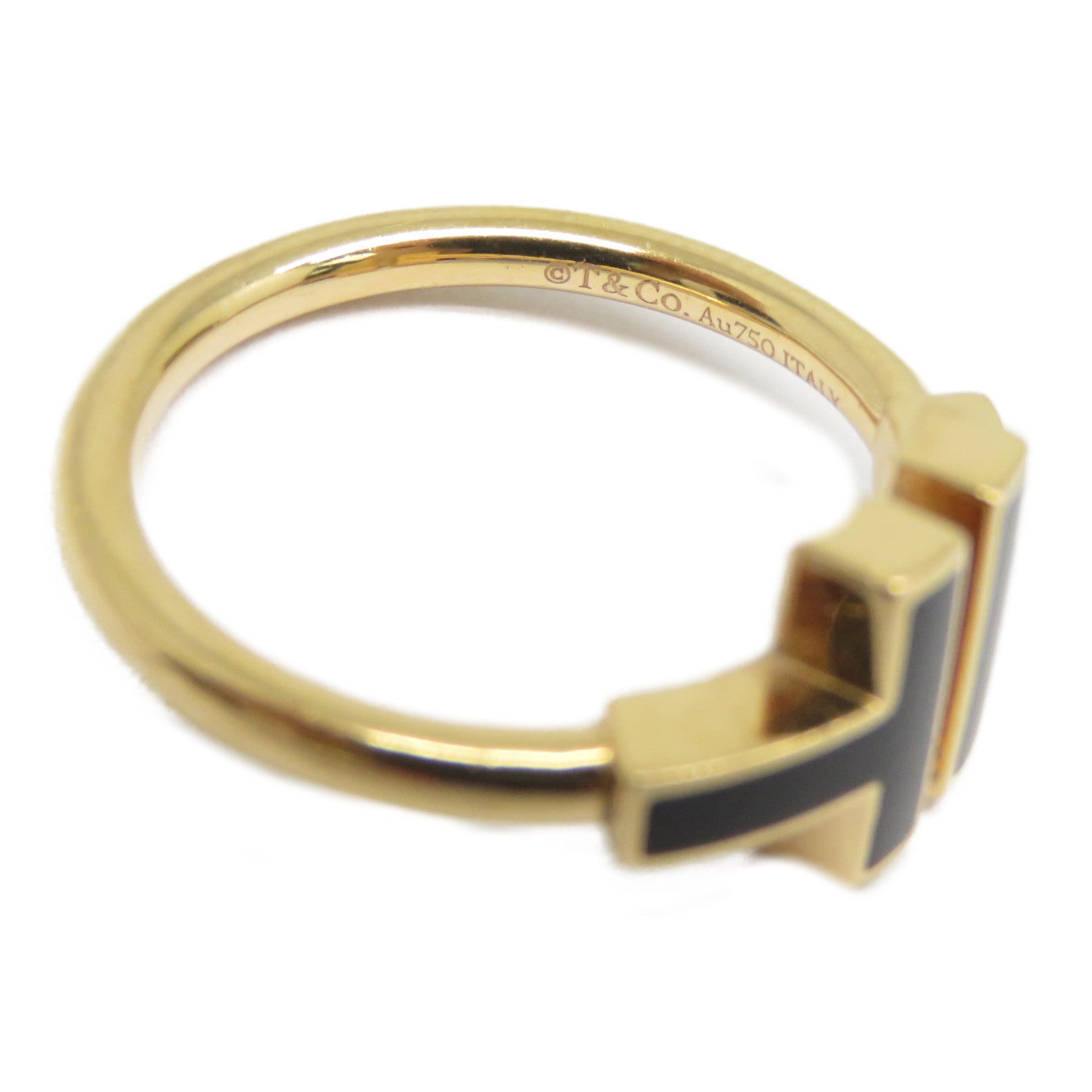 TIFFANY＆CO 【激減優惠】18K玫瑰金Black Onyx Wire Ring戒指US#6