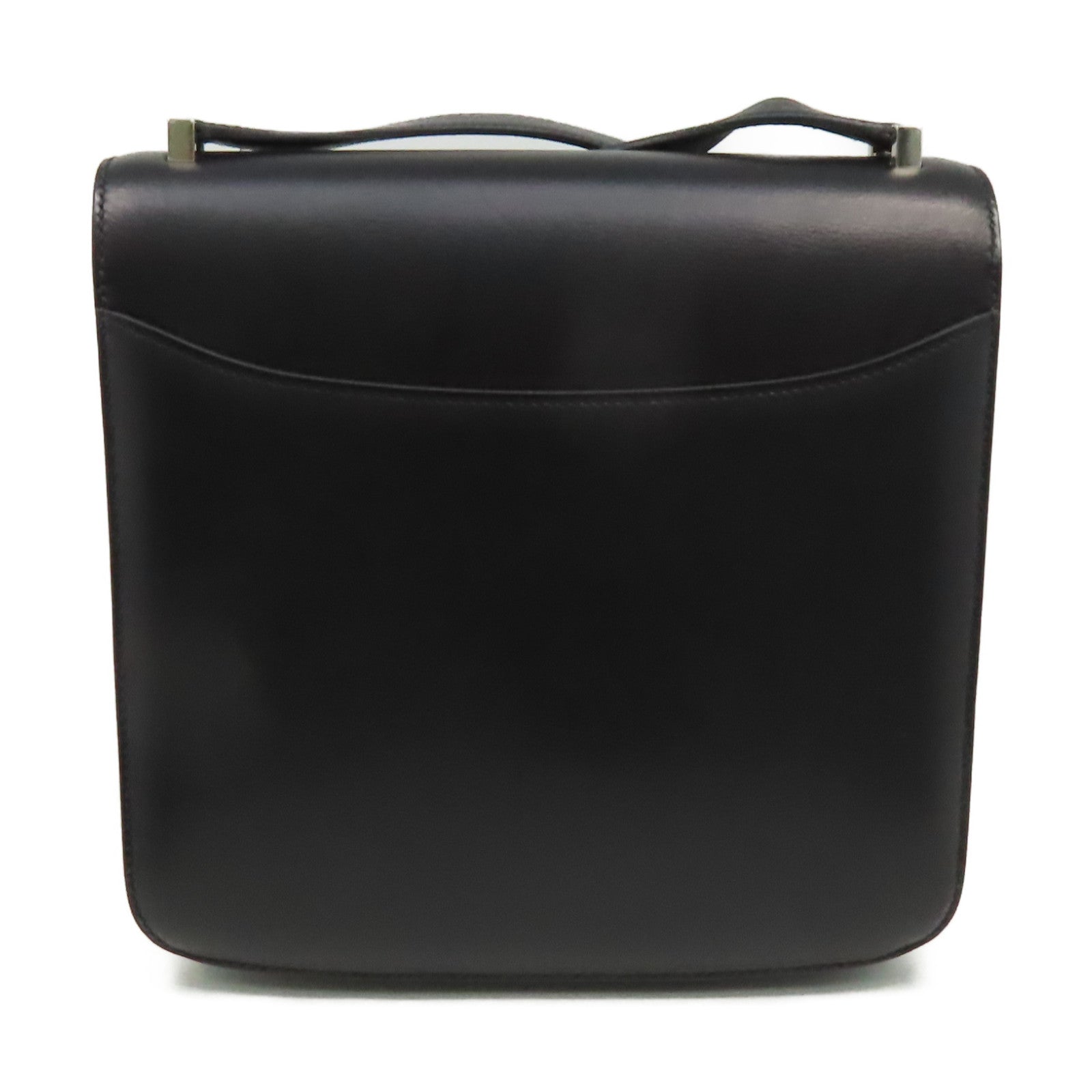 HERMES 【激減優惠】Evercolor皮革2002-20 Shoulder Bag銀扣肩背袋黑色
