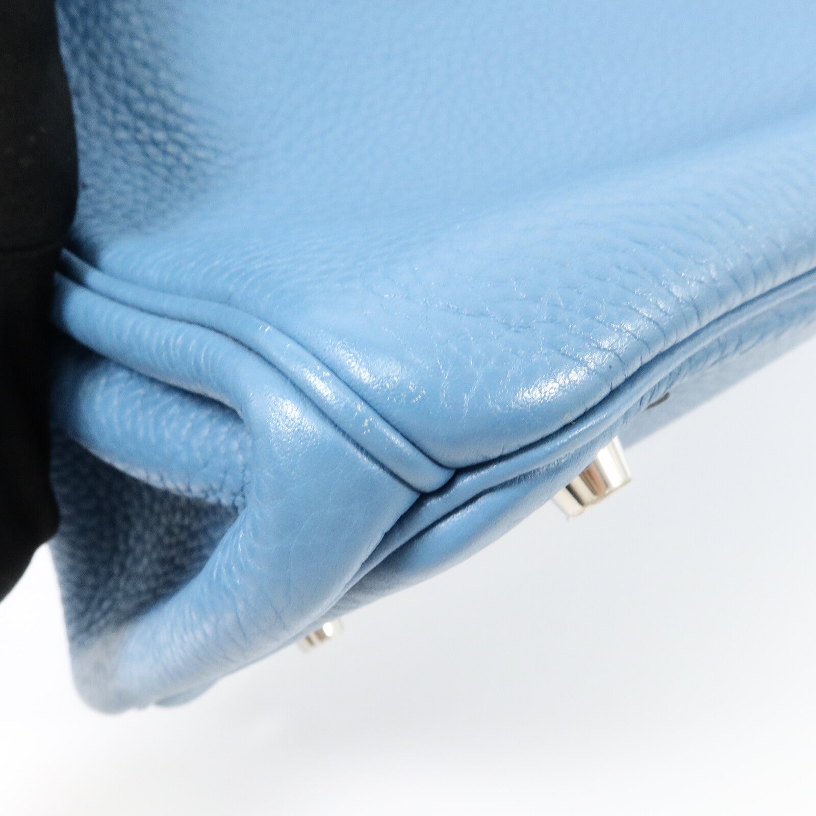 HERMES Togo皮革Birkin 30手挽袋Bleu Jean
