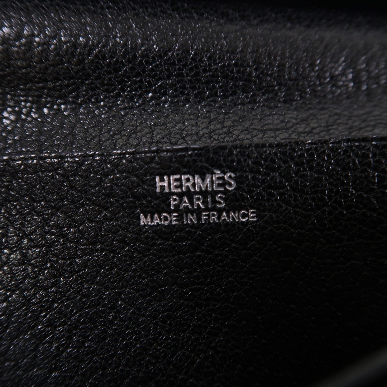 HERMES Chevre皮革Bearn tri-fold銀扣折疊長錢包黑色