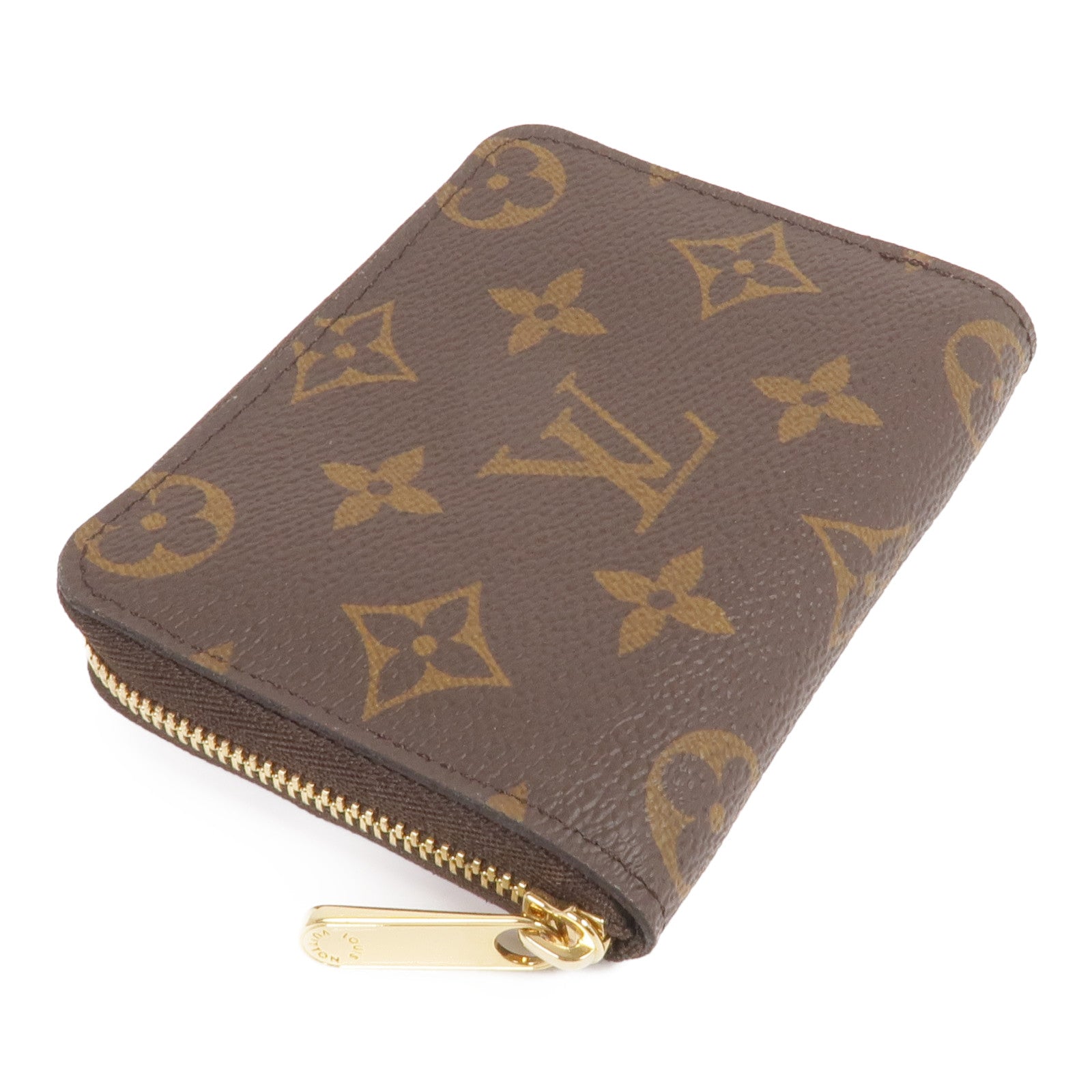 LOUIS VUITTON Monogram Zippy Coin Purse金扣零錢包棕色
