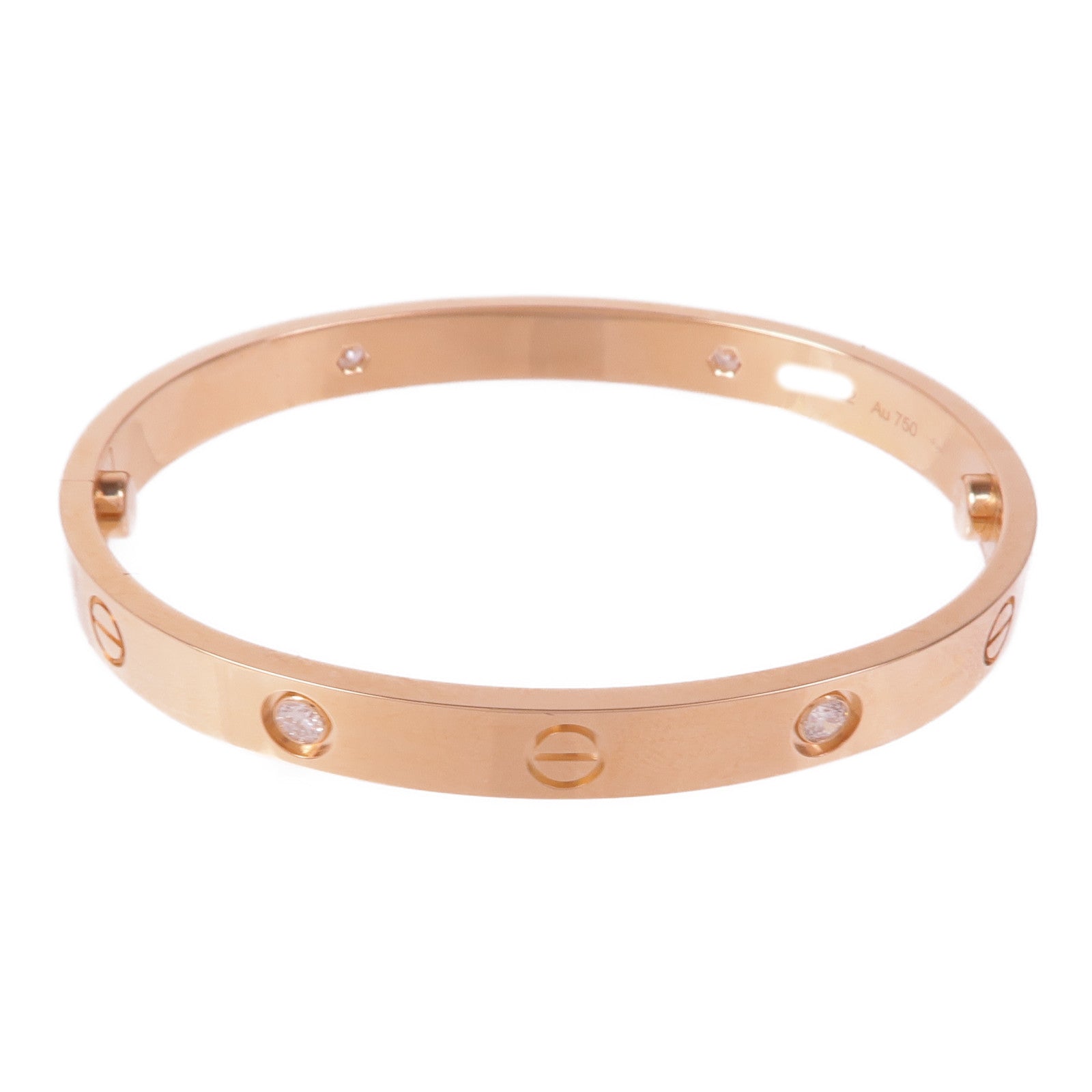 CARTIER 18K玫瑰金4 Diamonds Love Bracelet鑽石手鏈Cartier#17