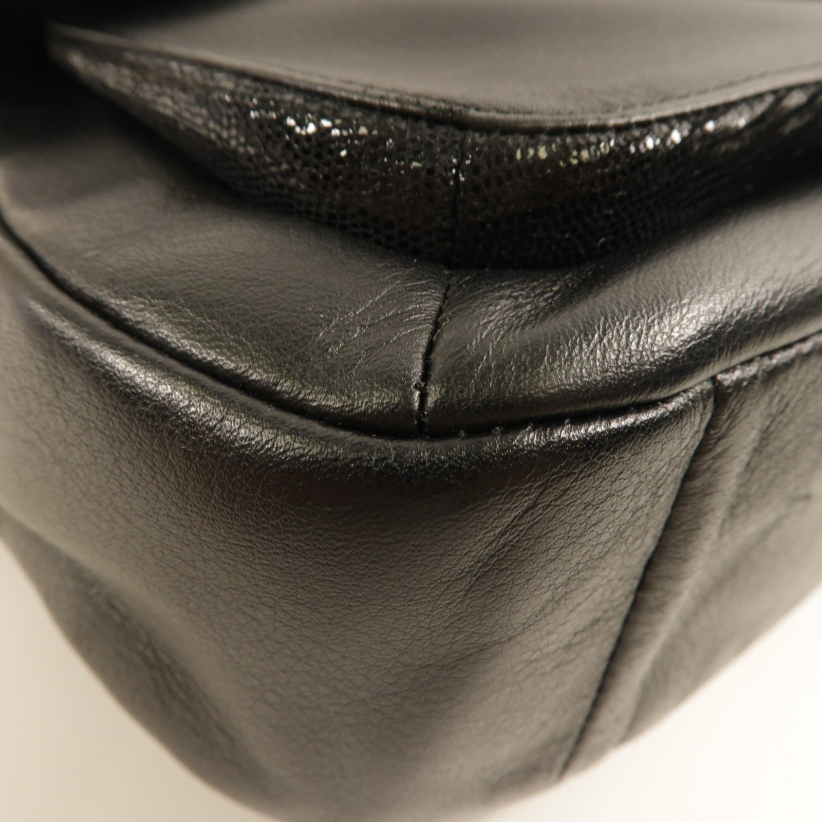 COACH SHW 2 Way Shoulder Bag Calfskin Leather Black