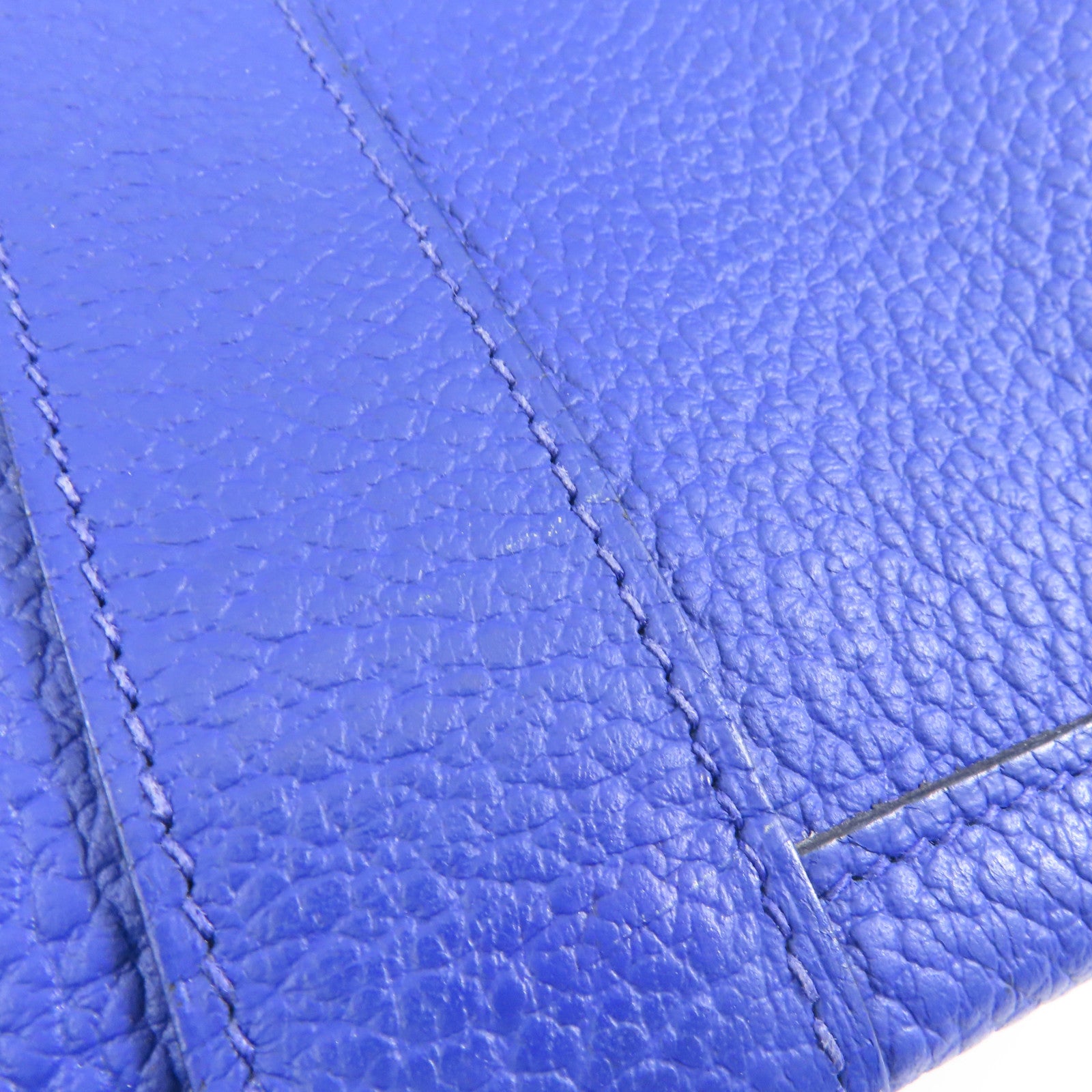 HERMES Negonda皮革Garden Party PM銀扣手挽袋Bleu Royal皇家藍色