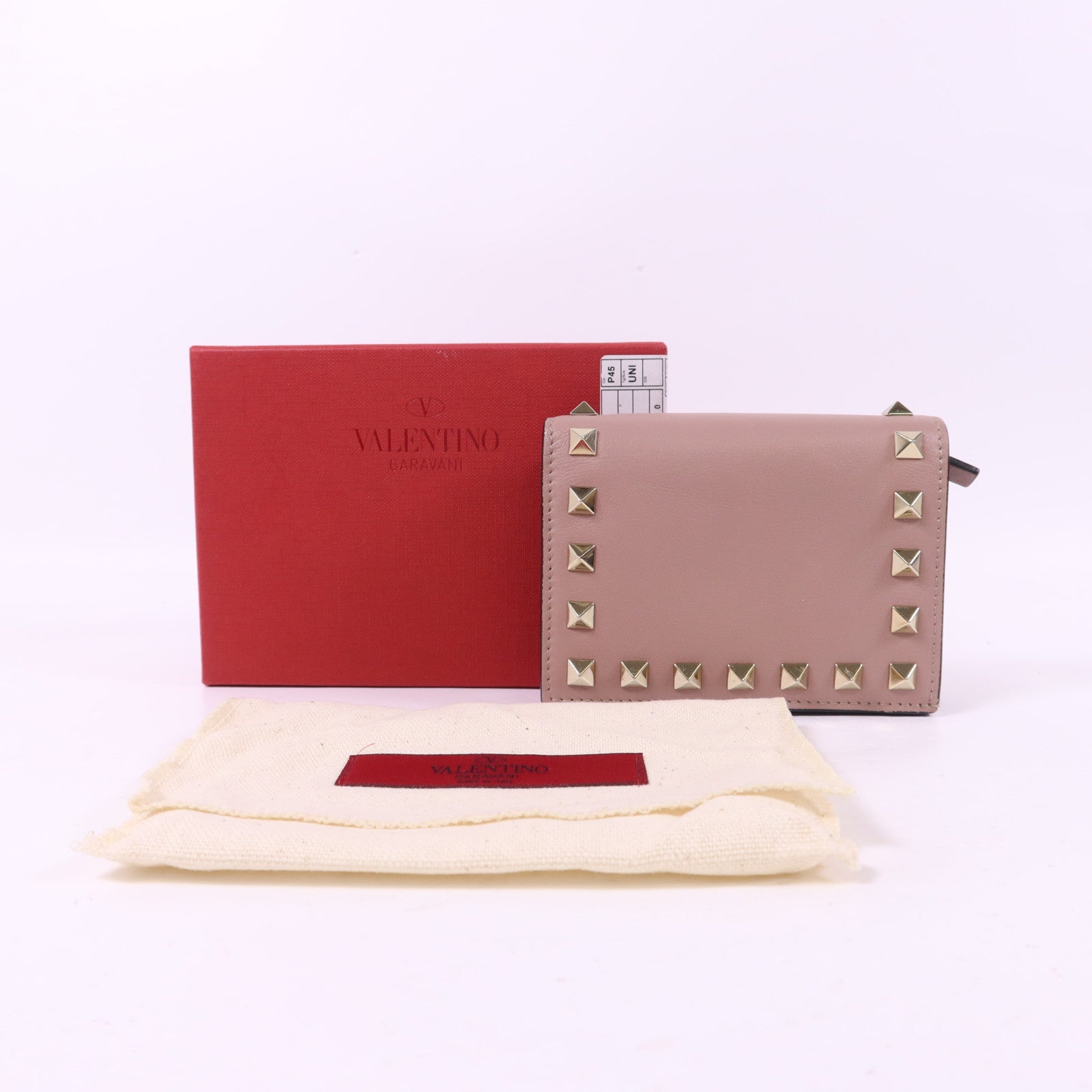 Valentino 牛皮皮革Bifold Wallet金扣錢包