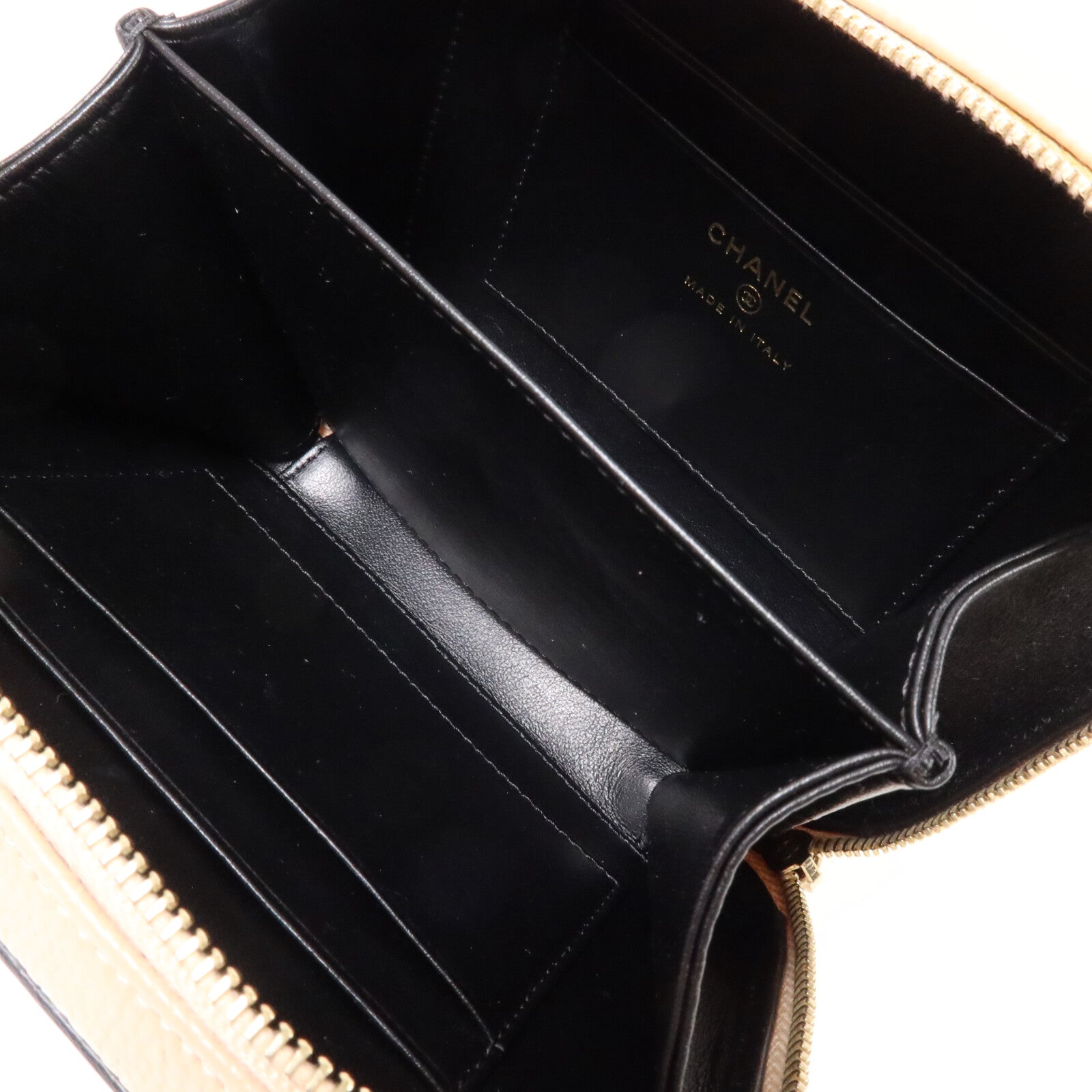 CHANEL 牛皮皮革Mini Vanity Case鏈帶肩背袋