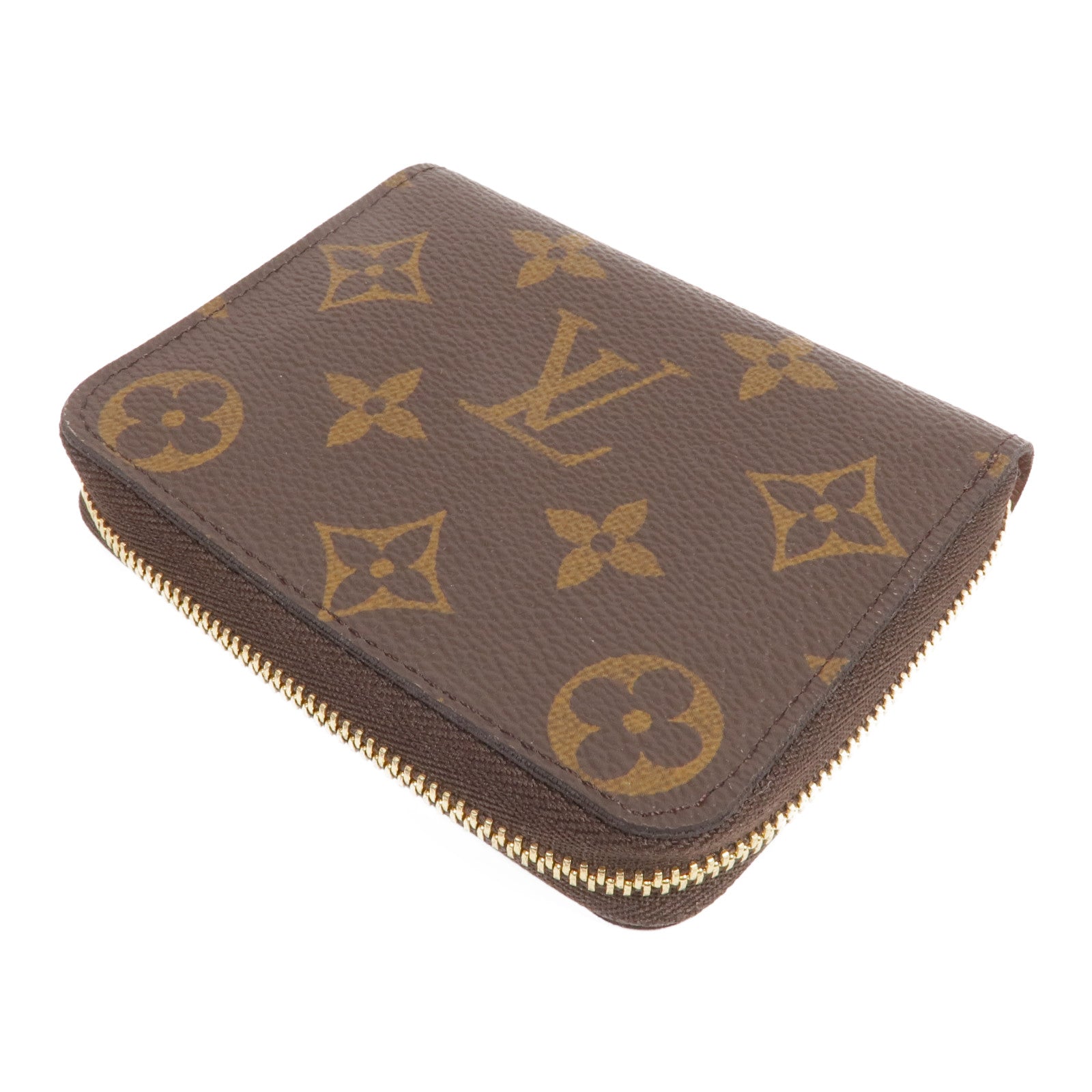 LOUIS VUITTON Monogram Zippy Coin Purse金扣零錢包棕色