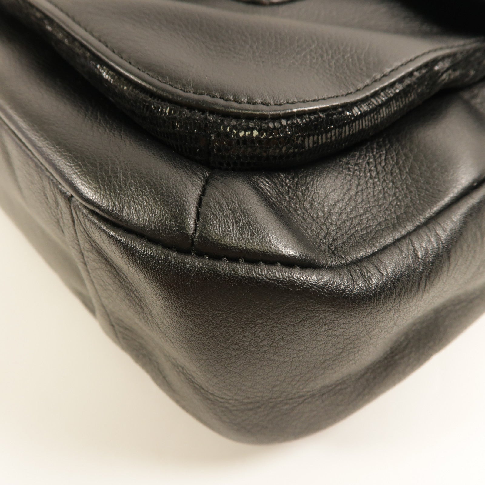 COACH SHW 2 Way Shoulder Bag Calfskin Leather Black