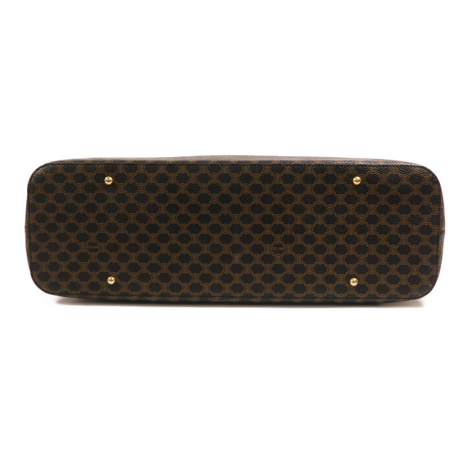 CELINE 塗層帆布Vintage Macadam Hobo金扣手挽袋