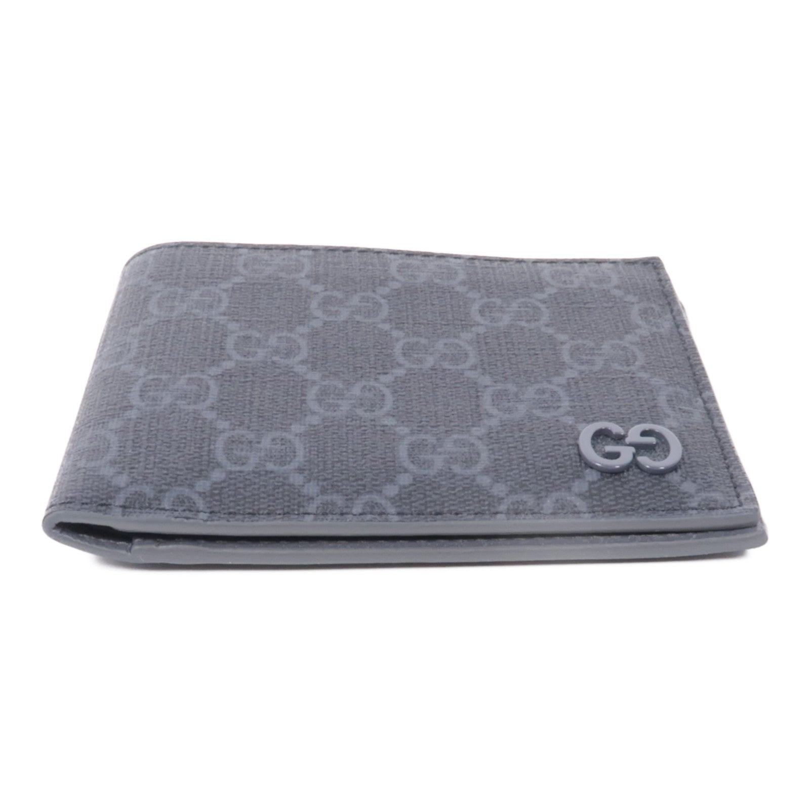 GUCCI 塗層帆布/皮革Grey Interior Bi-fold Wallet錢包