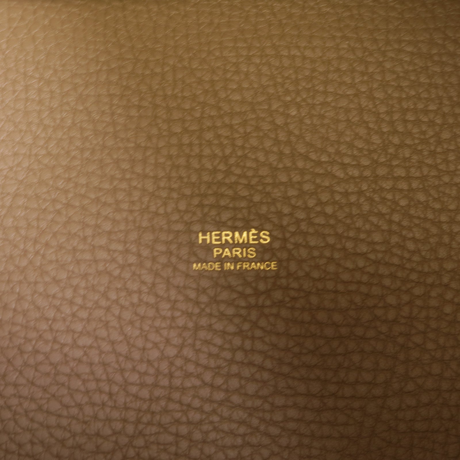 HERMES Clemence皮革Picotin PM手挽袋Etoupe