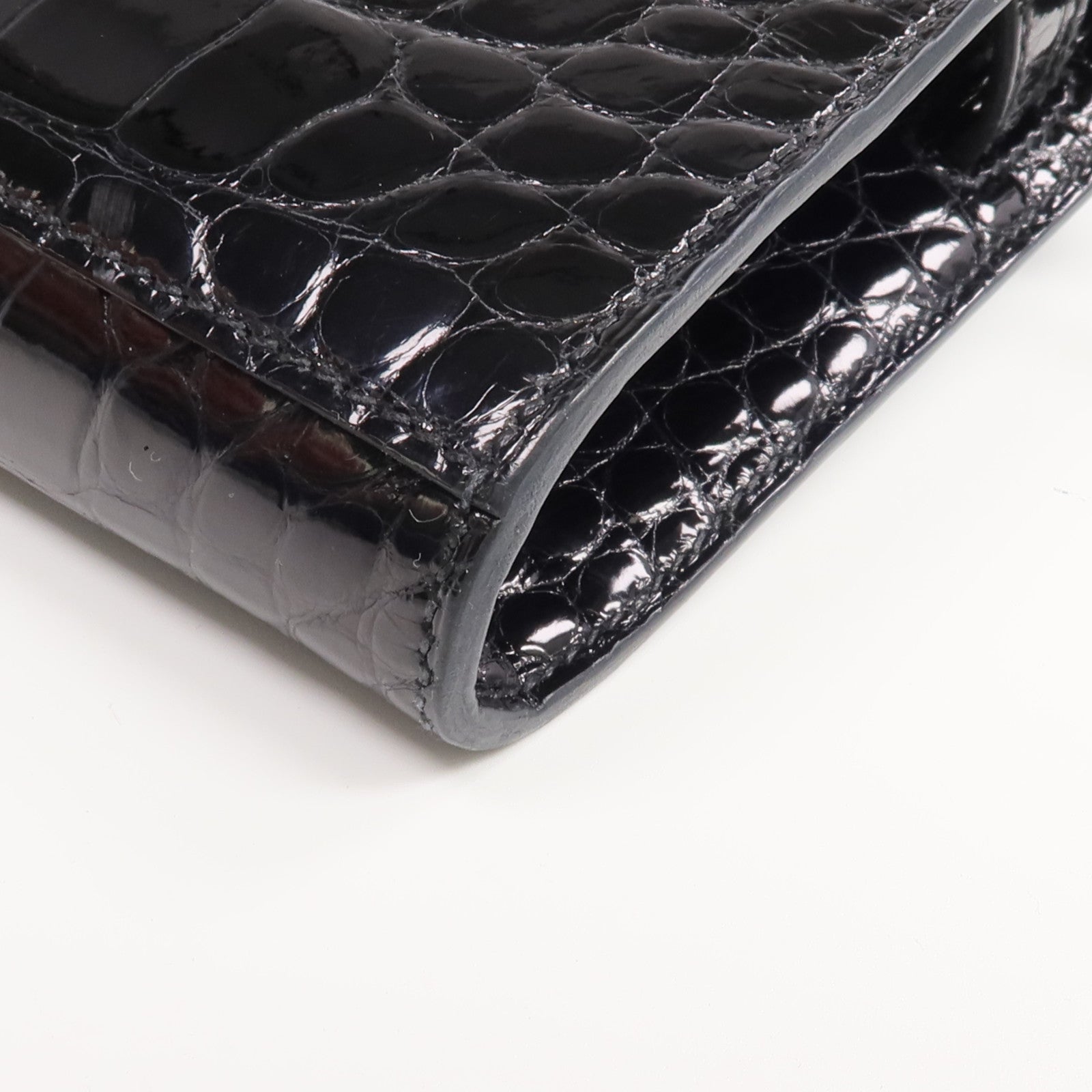 HERMES Alligator皮革Kelly To Go銀扣肩背袋Noir
