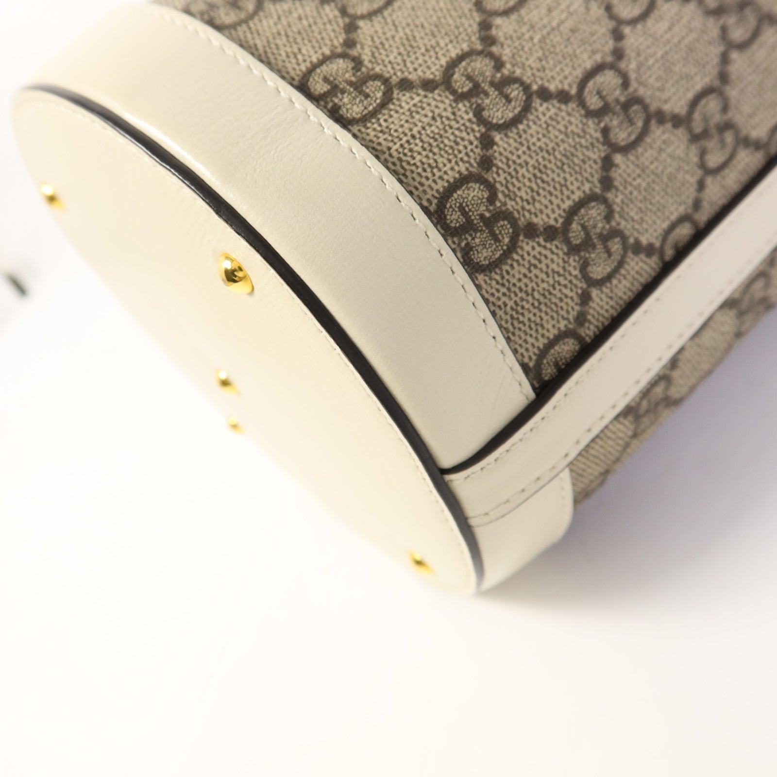 GUCCI 塗層帆布Horsebit 1955 Small Bucket Bag金扣肩背袋