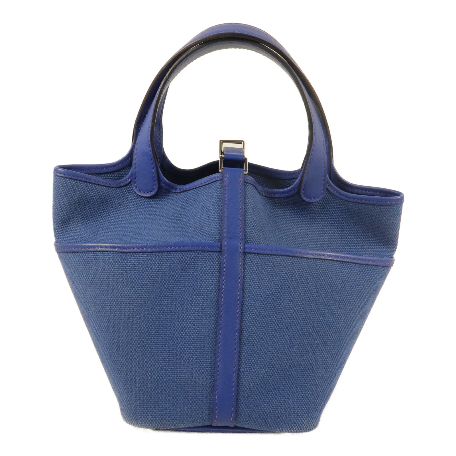 HERMES 帆布/Swift皮革Picotin PM手挽袋Blue Royal/Egee