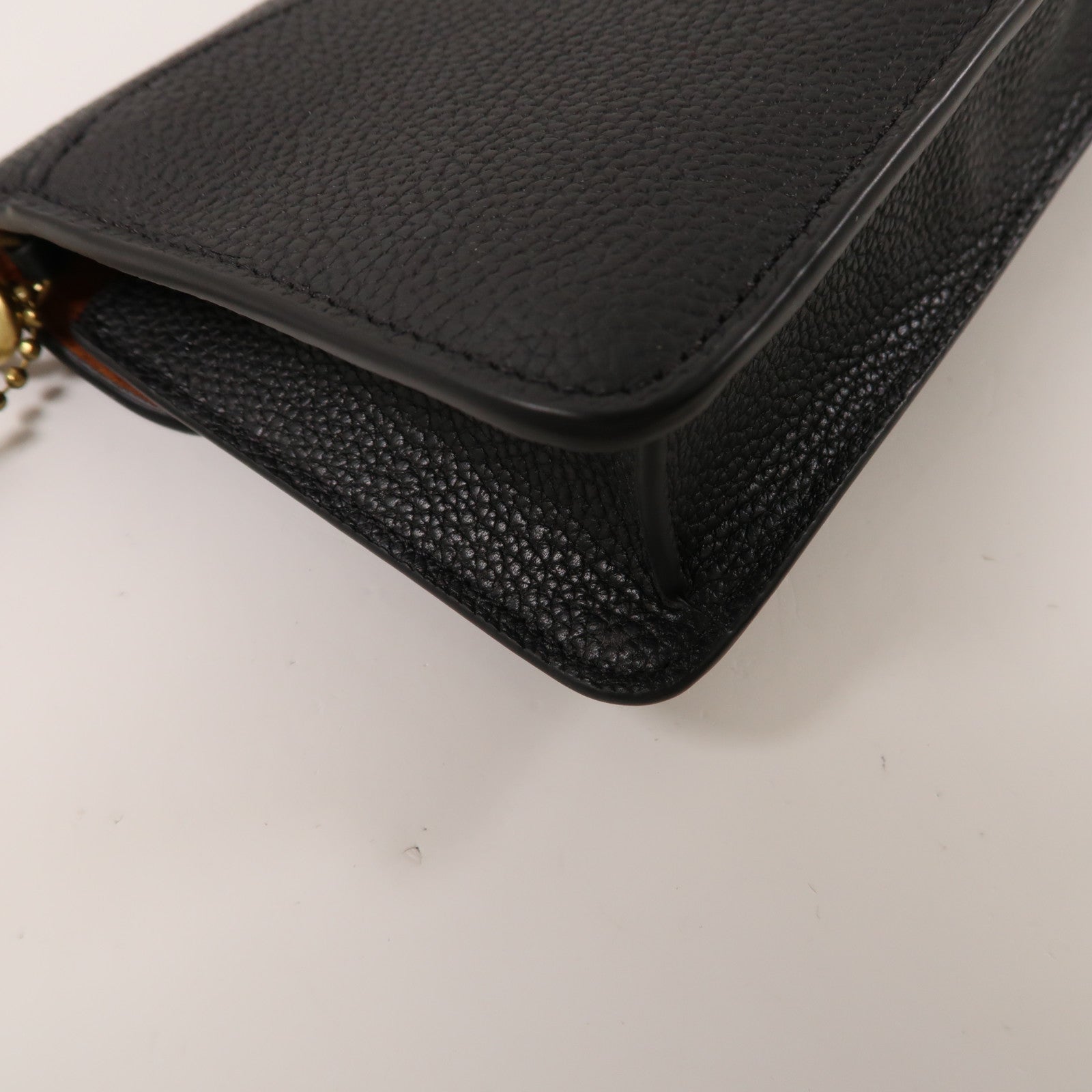 COACH 牛皮皮革Shoulder Bag金扣鏈帶肩背袋黑色