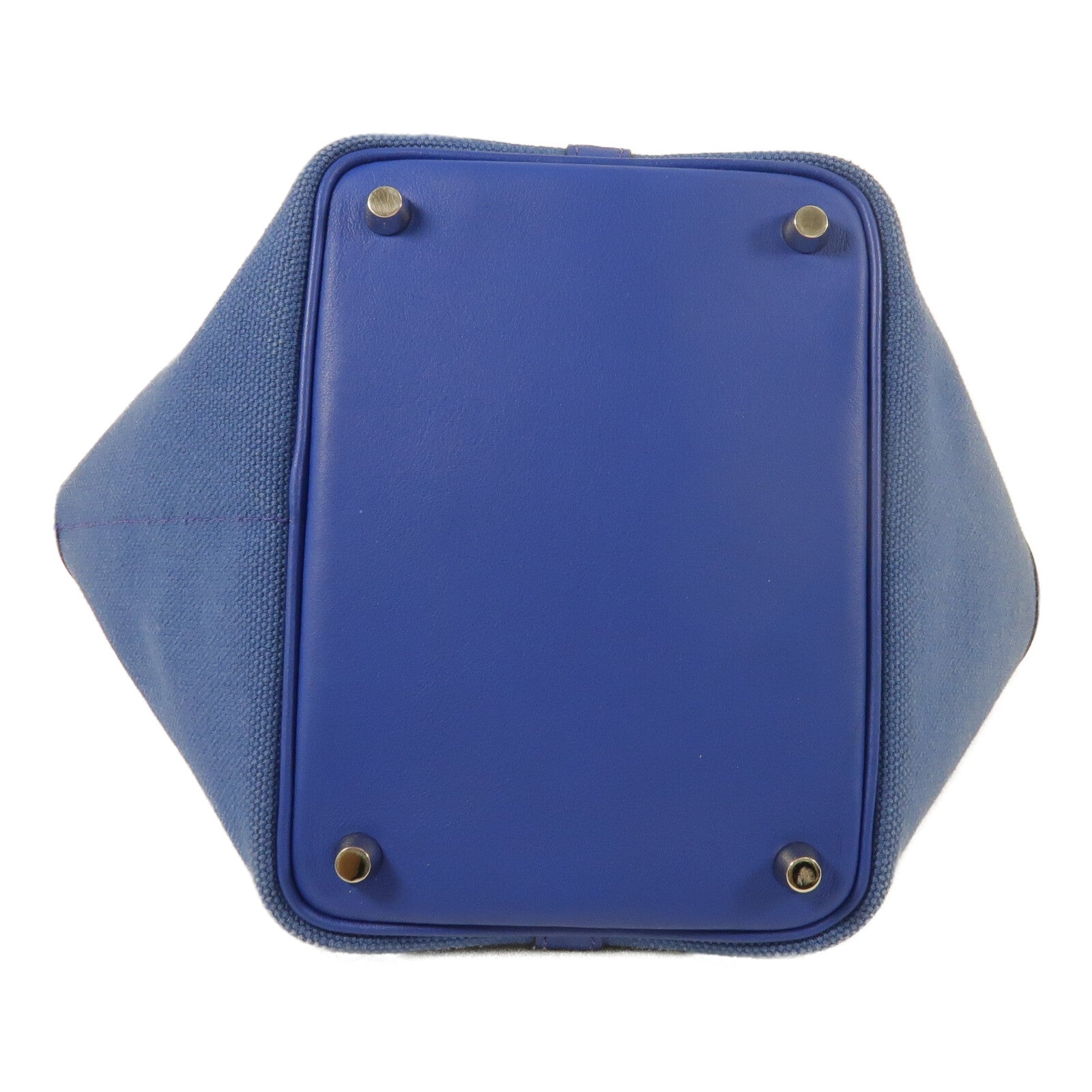 HERMES 帆布/Swift皮革Picotin PM手挽袋Blue Royal/Egee