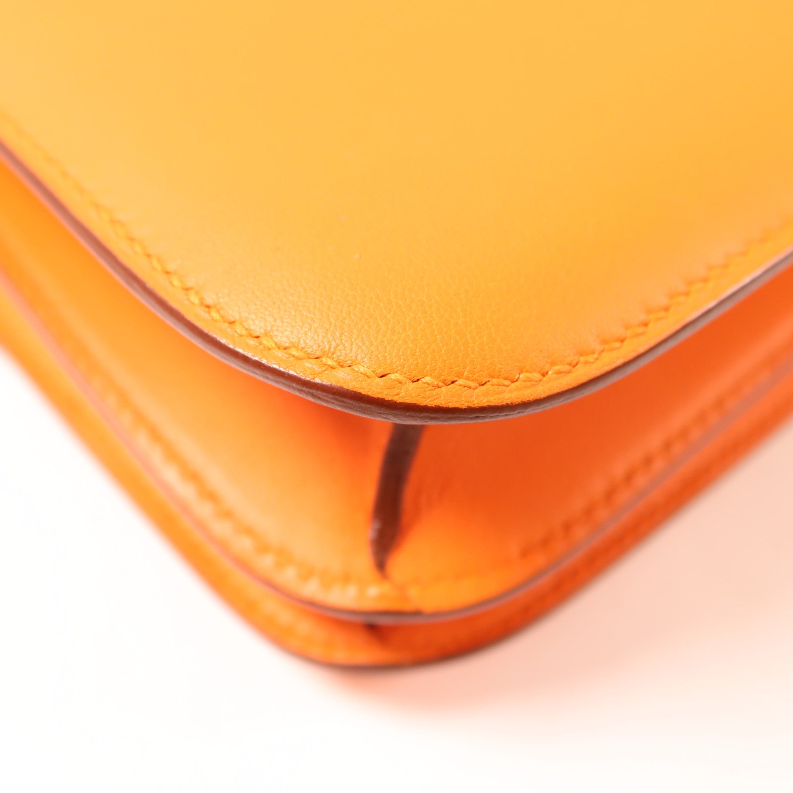 HERMES 【激減優惠】Swift皮革Constance 24銀扣肩背袋橙色