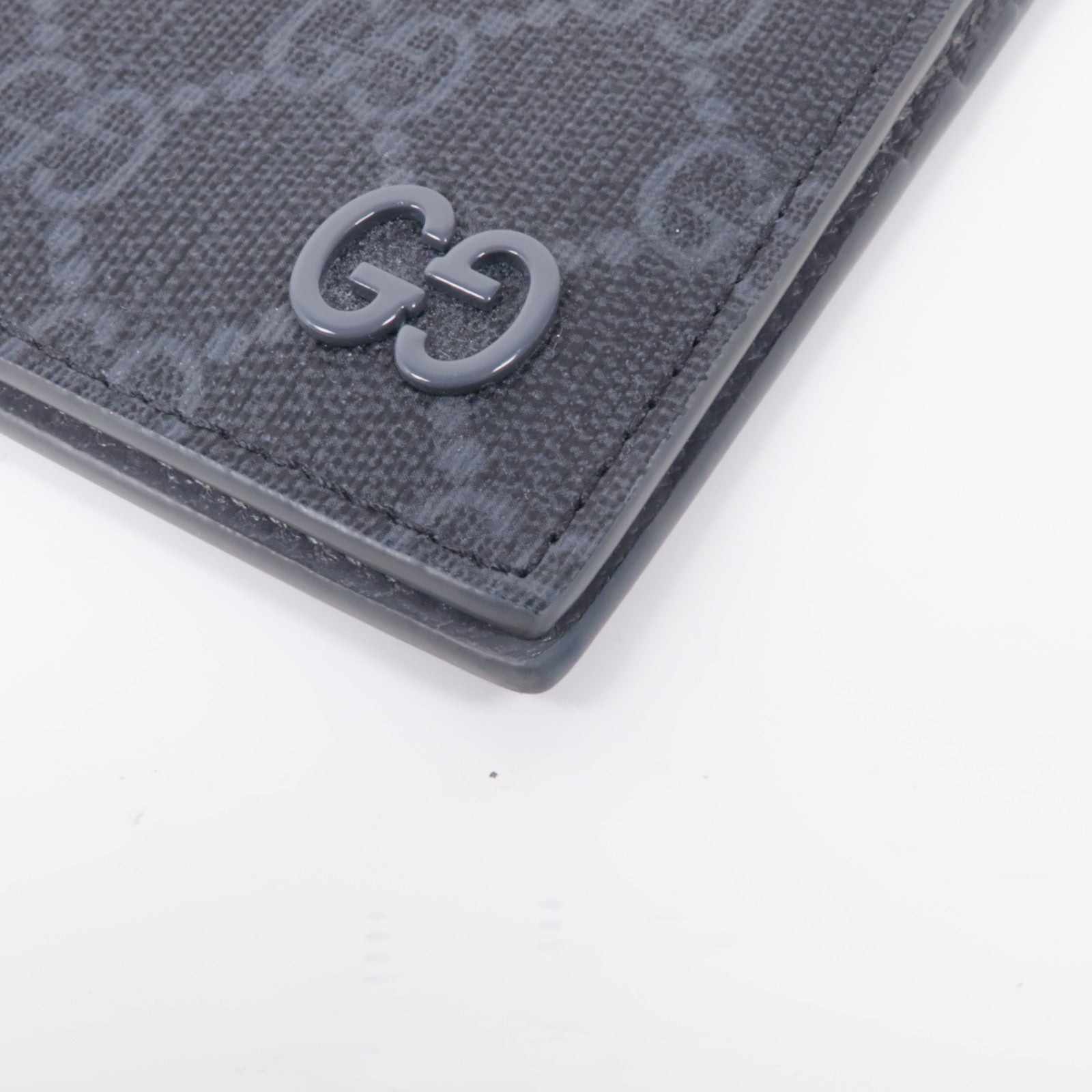 GUCCI 塗層帆布/皮革Grey Interior Bi-fold Wallet錢包