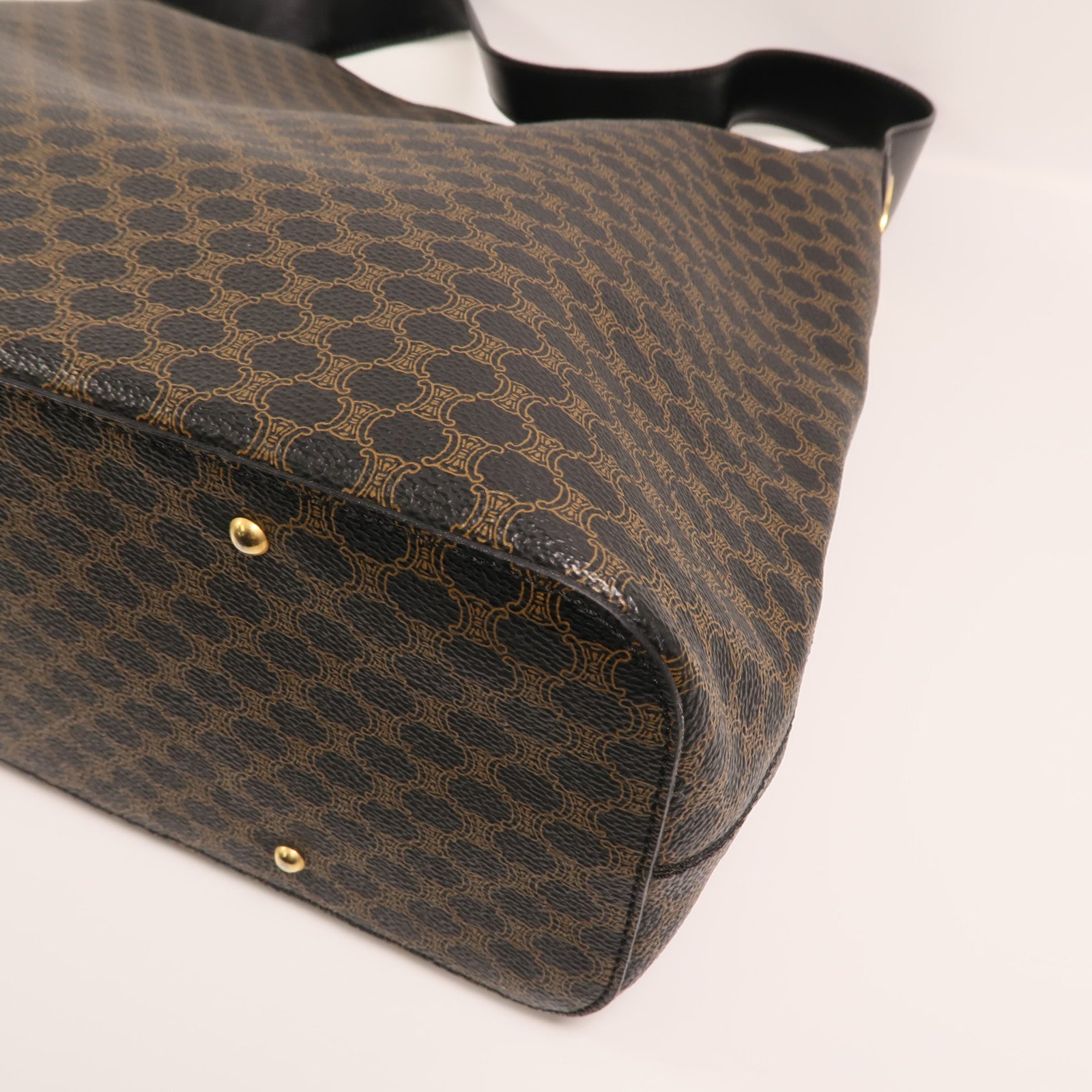 CELINE 塗層帆布Vintage Macadam Hobo金扣手挽袋