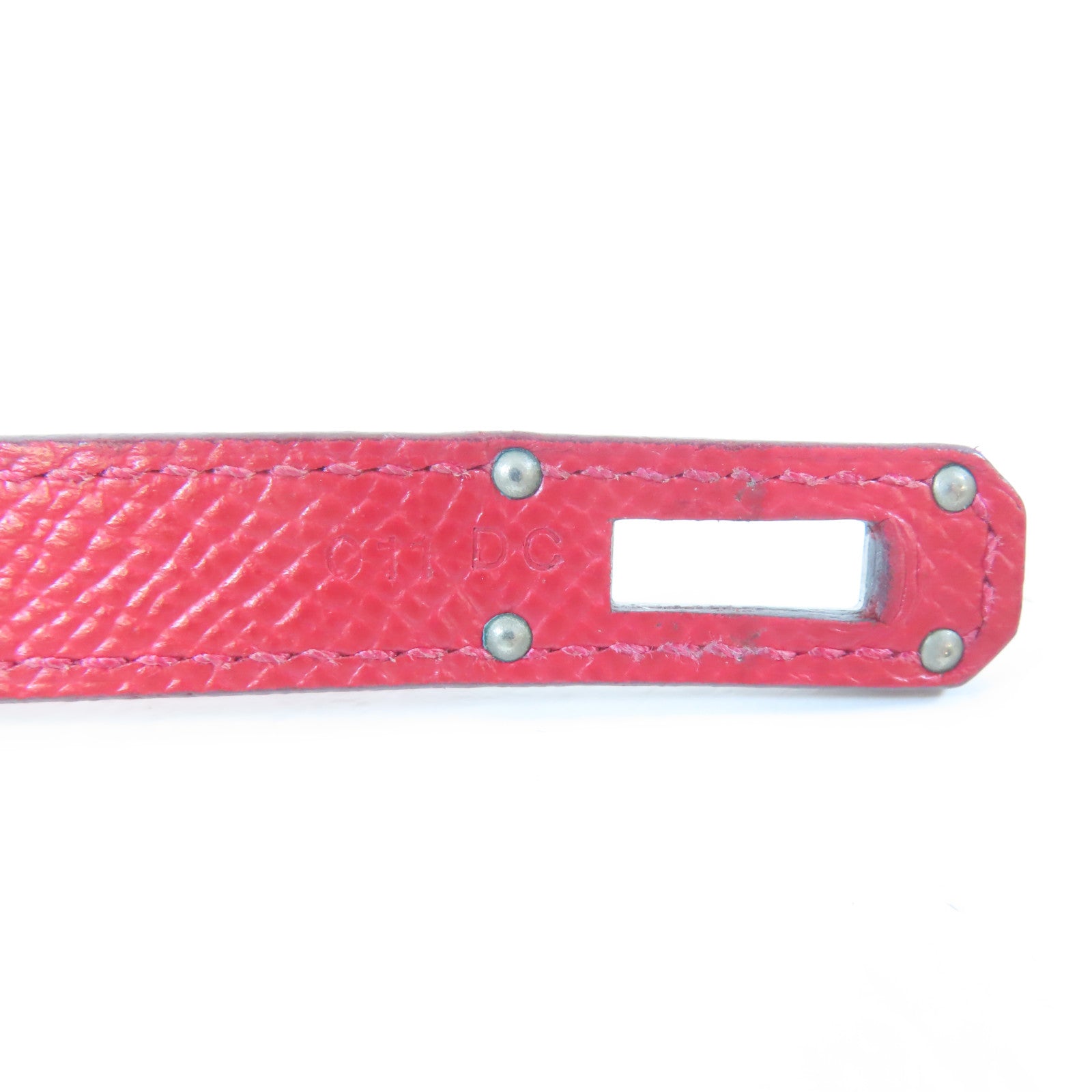 HERMES Epsom皮革Kelly Wallet銀扣長錢包Rouge Casaque/紅色