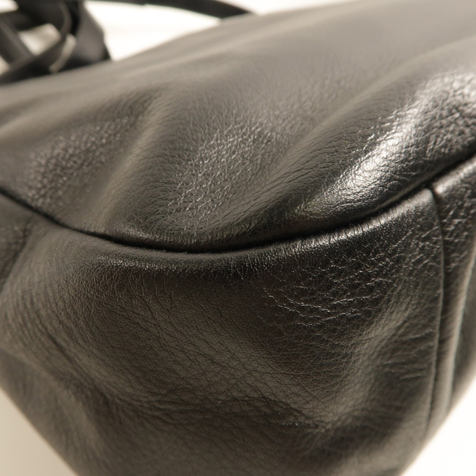 COACH SHW 2 Way Shoulder Bag Calfskin Leather Black