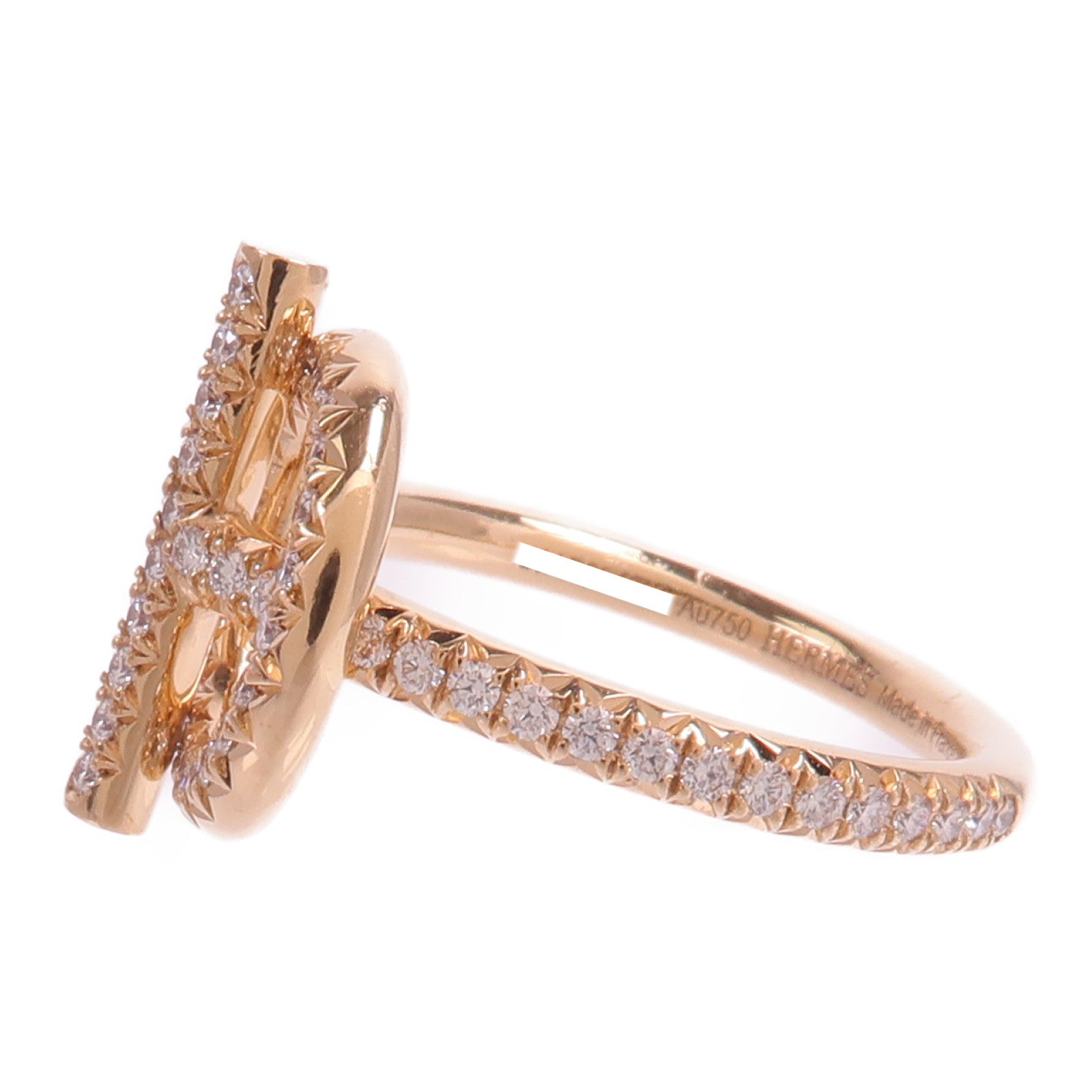 HERMES 18K玫瑰金Echappee Diamond Ring戒指
