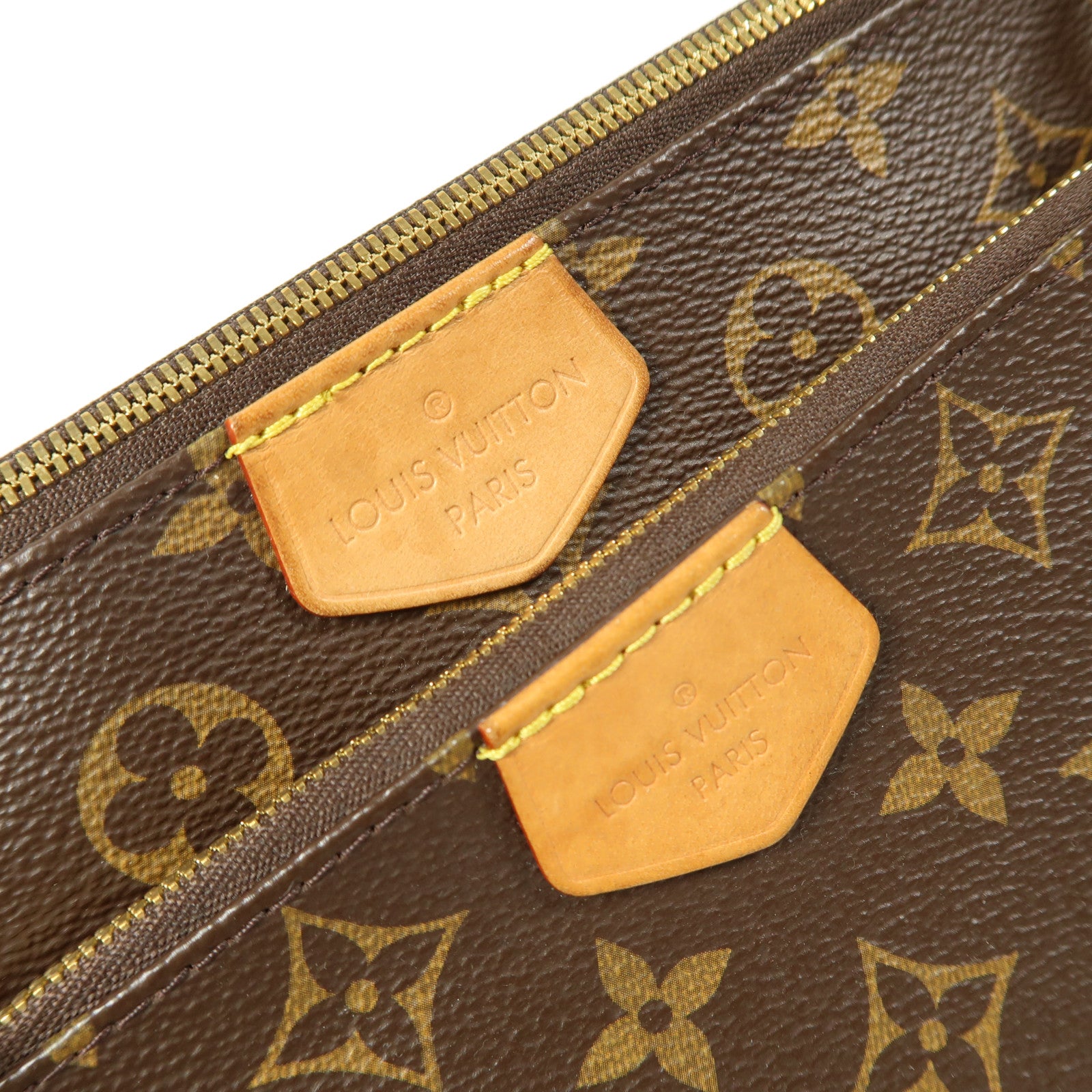 LOUIS VUITTON Monogram Multi Pochette Accessoires金扣肩背袋棕色