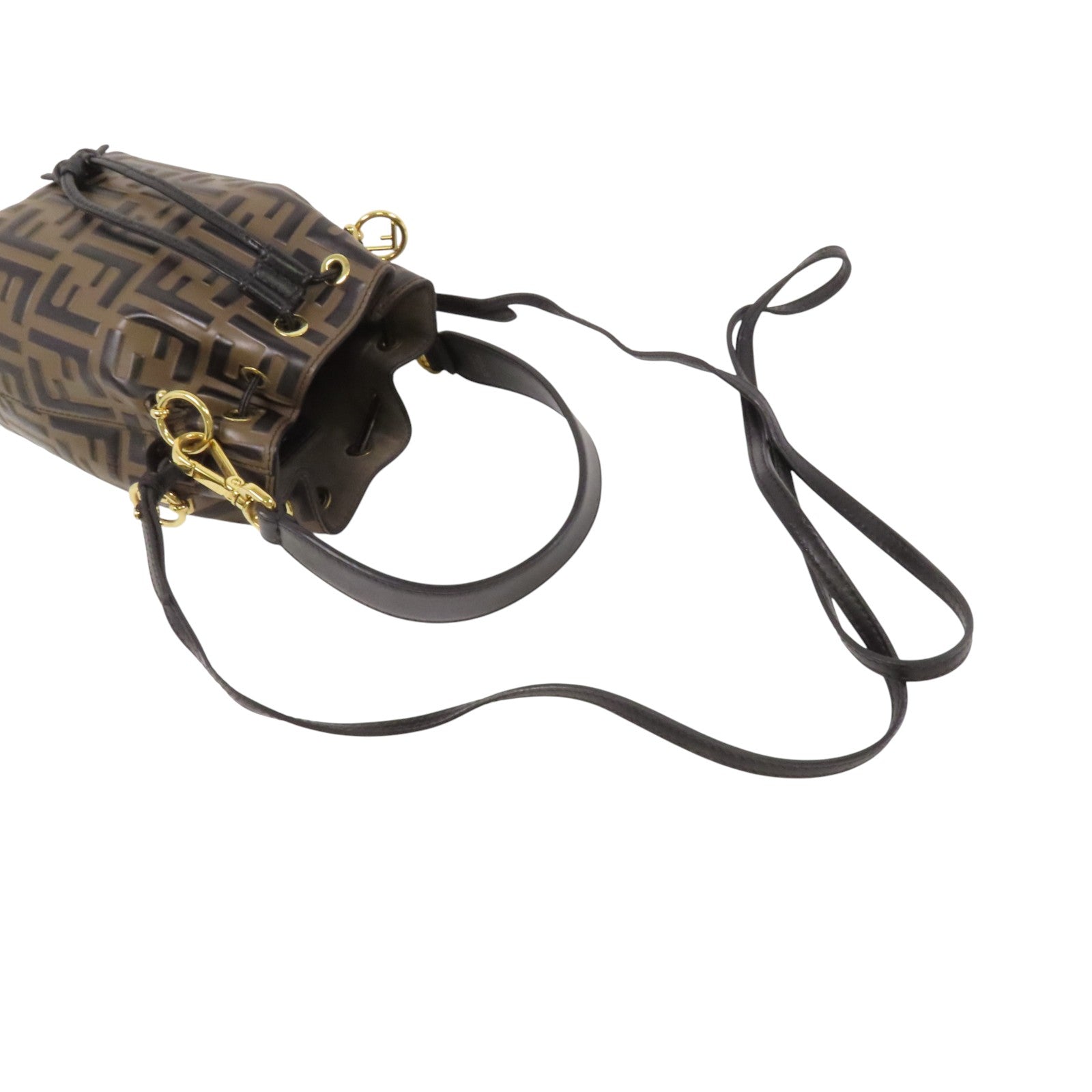 FENDI 牛皮皮革Mon Tresor Mini金扣手挽肩背兩用袋