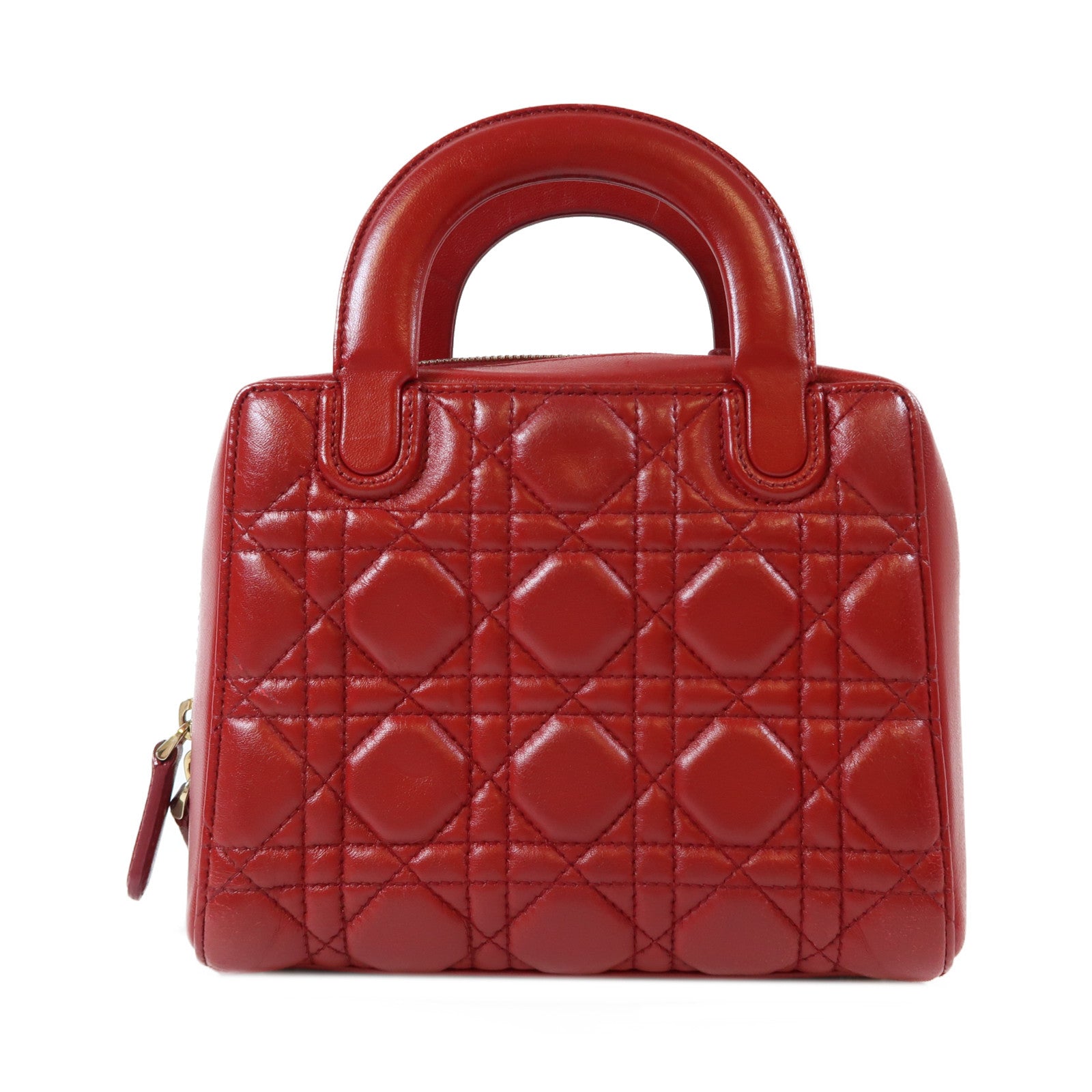 Dior 羊皮皮革Lily Bag金扣手挽肩背兩用袋紅色