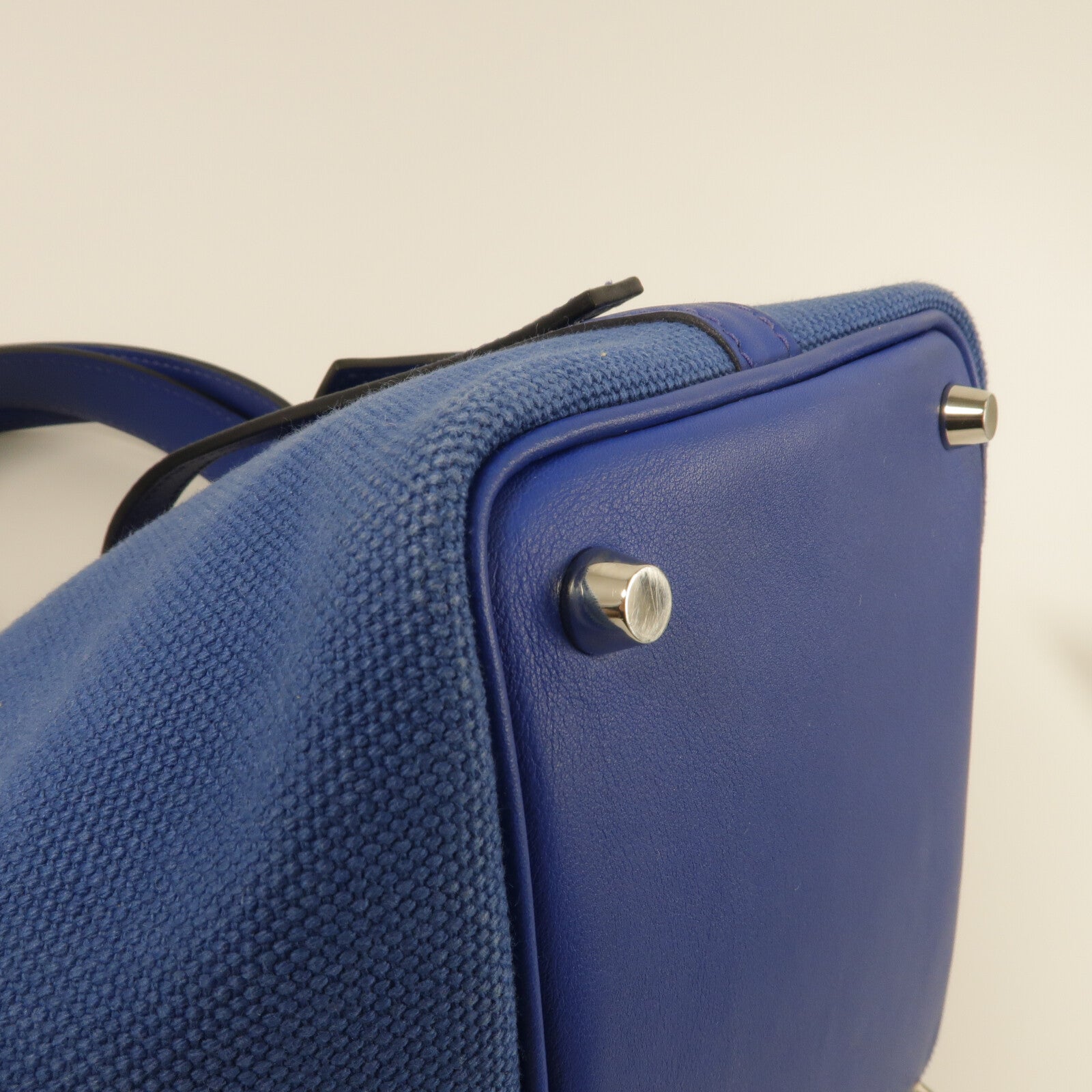 HERMES 帆布/Swift皮革Picotin PM手挽袋Blue Royal/Egee