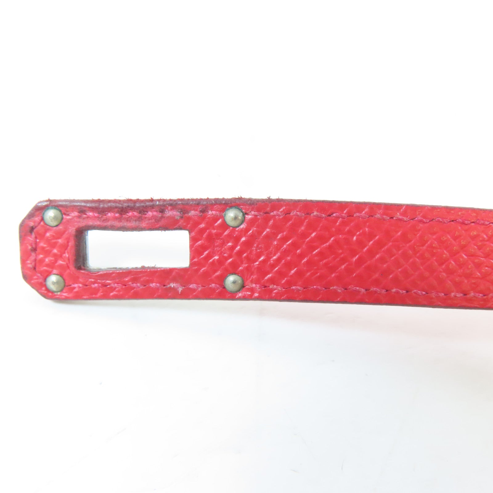 HERMES Epsom皮革Kelly Wallet銀扣長錢包Rouge Casaque/紅色