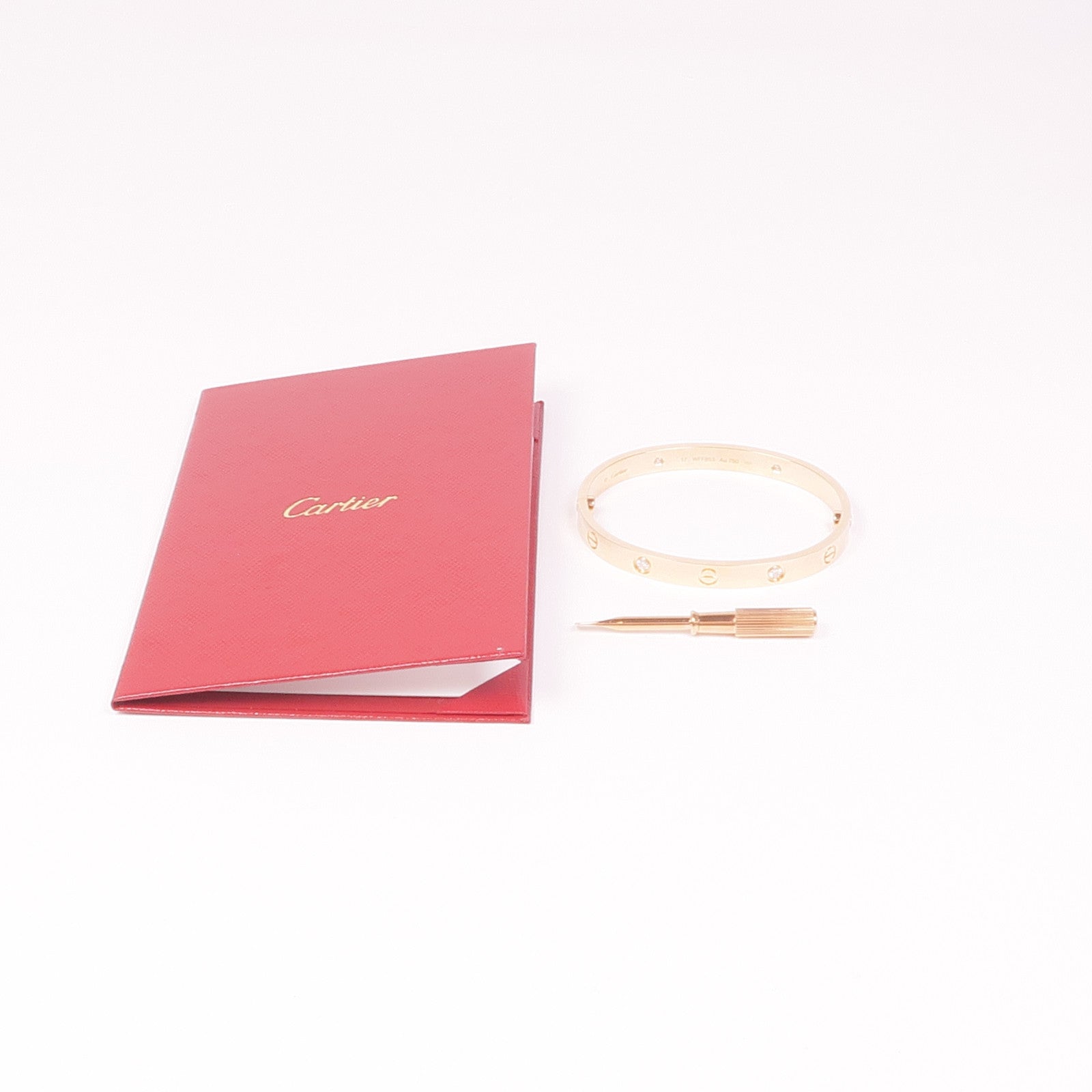 CARTIER 18K玫瑰金4 Diamond Love Bracelet手鐲