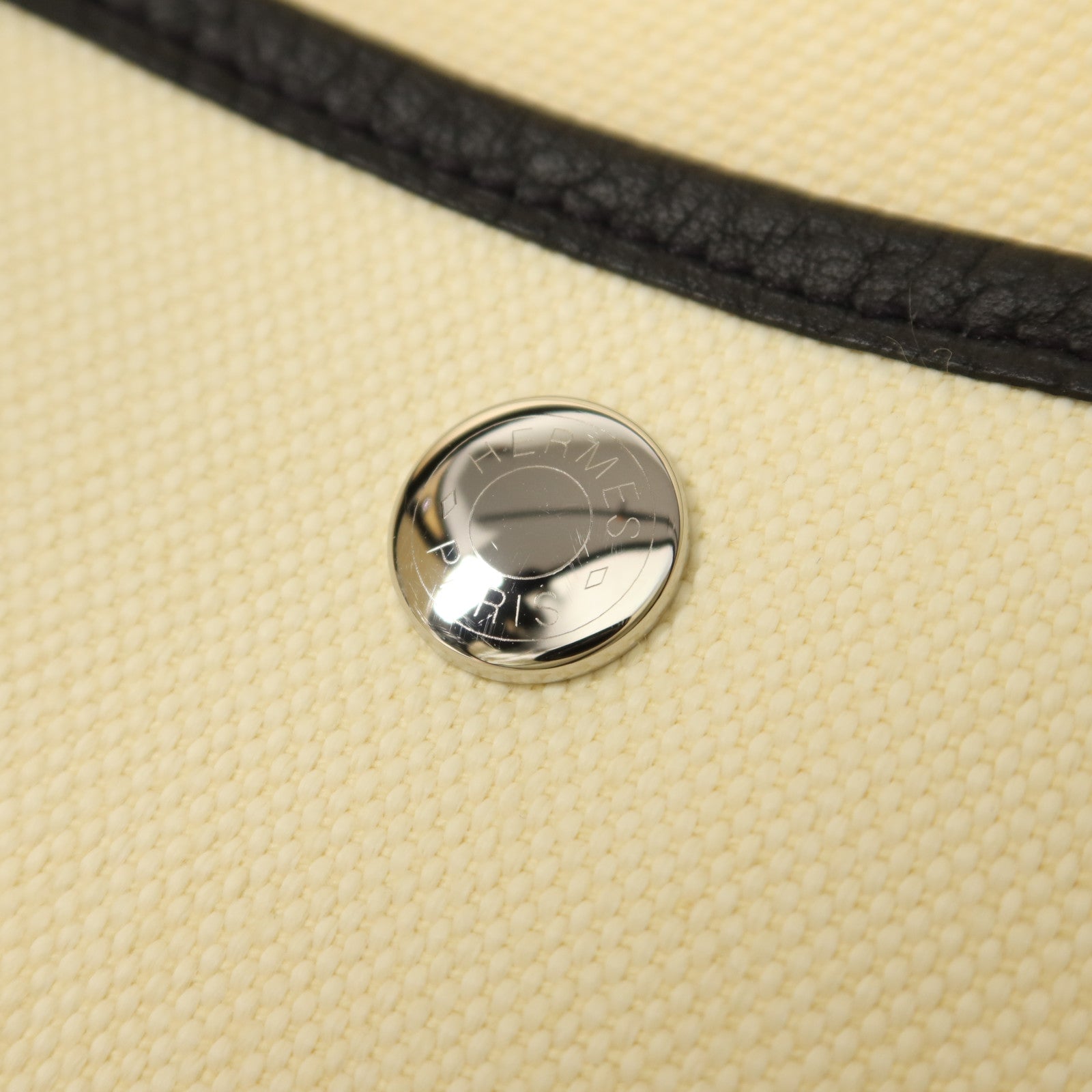 HERMES 帆布Garden Party PM銀扣手挽袋
