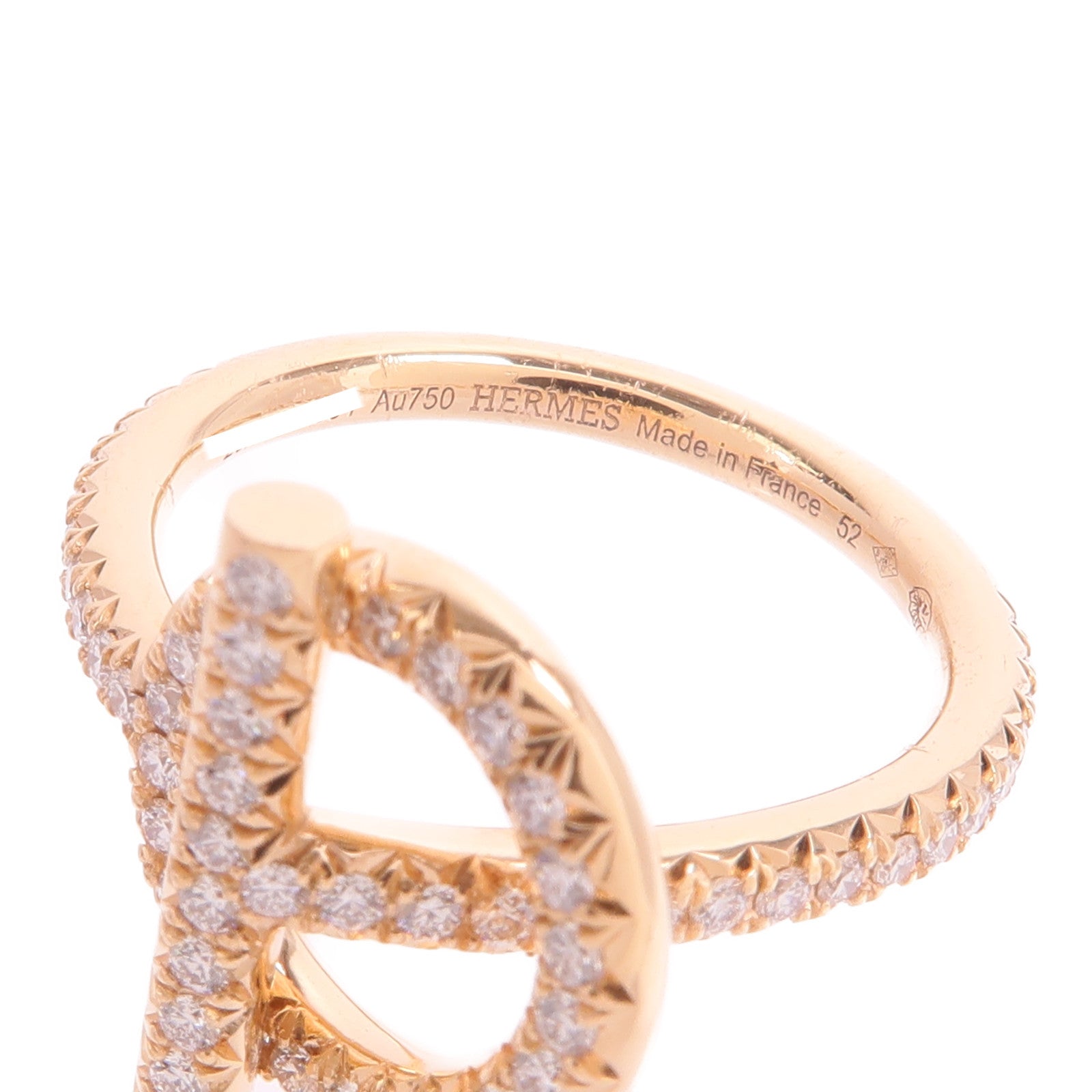 HERMES 18K玫瑰金Echappee Diamond Ring戒指
