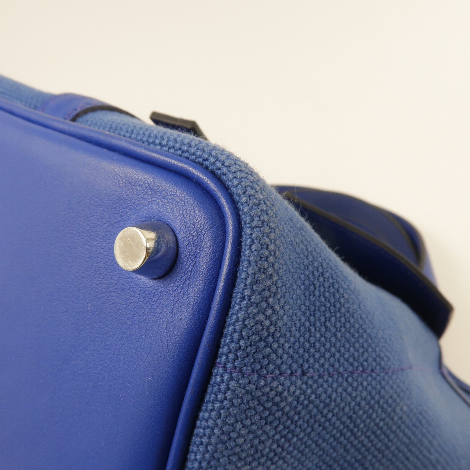 HERMES 帆布/Swift皮革Picotin PM手挽袋Blue Royal/Egee