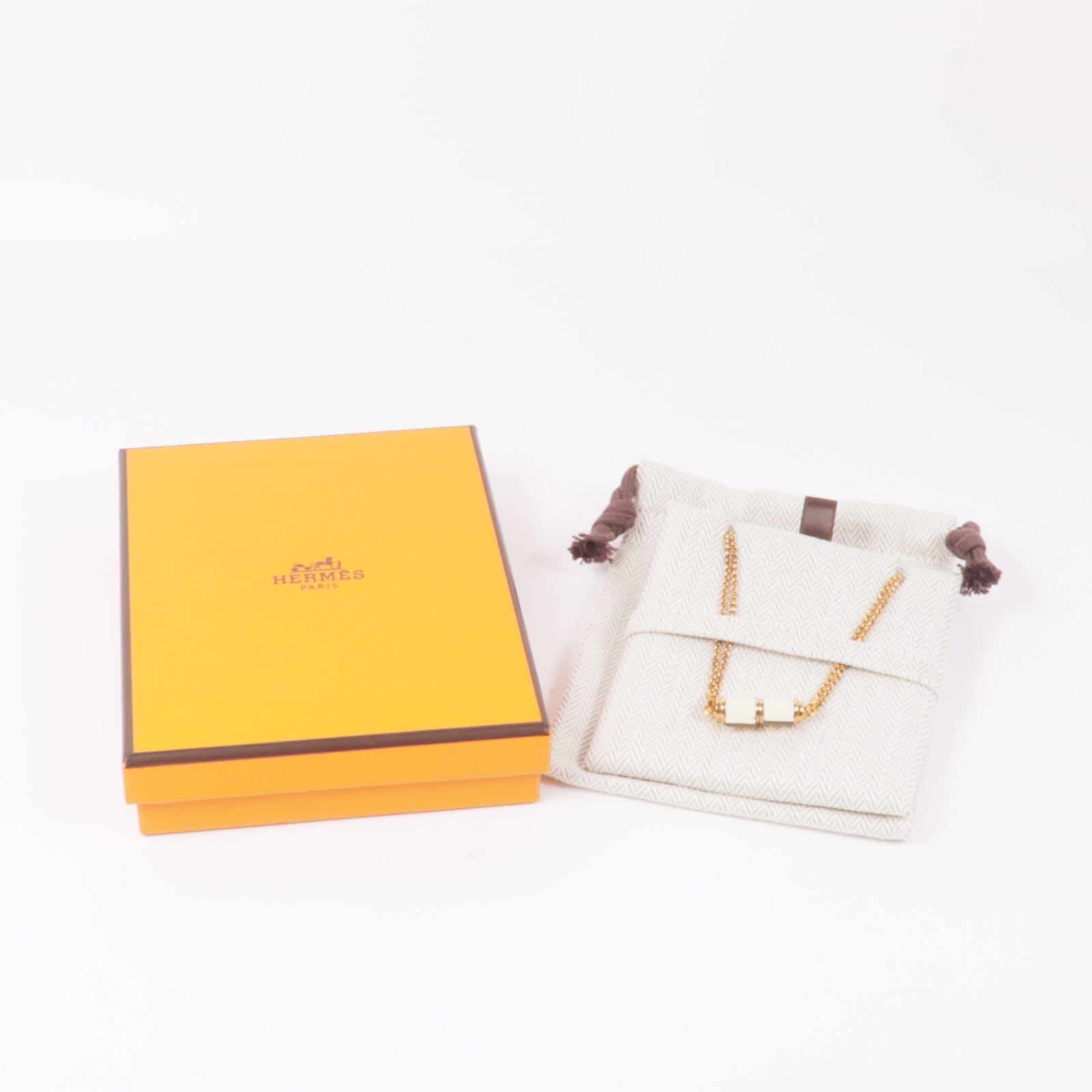 HERMES 金屬/Swift皮革Pendentif Charniere PM項鍊N