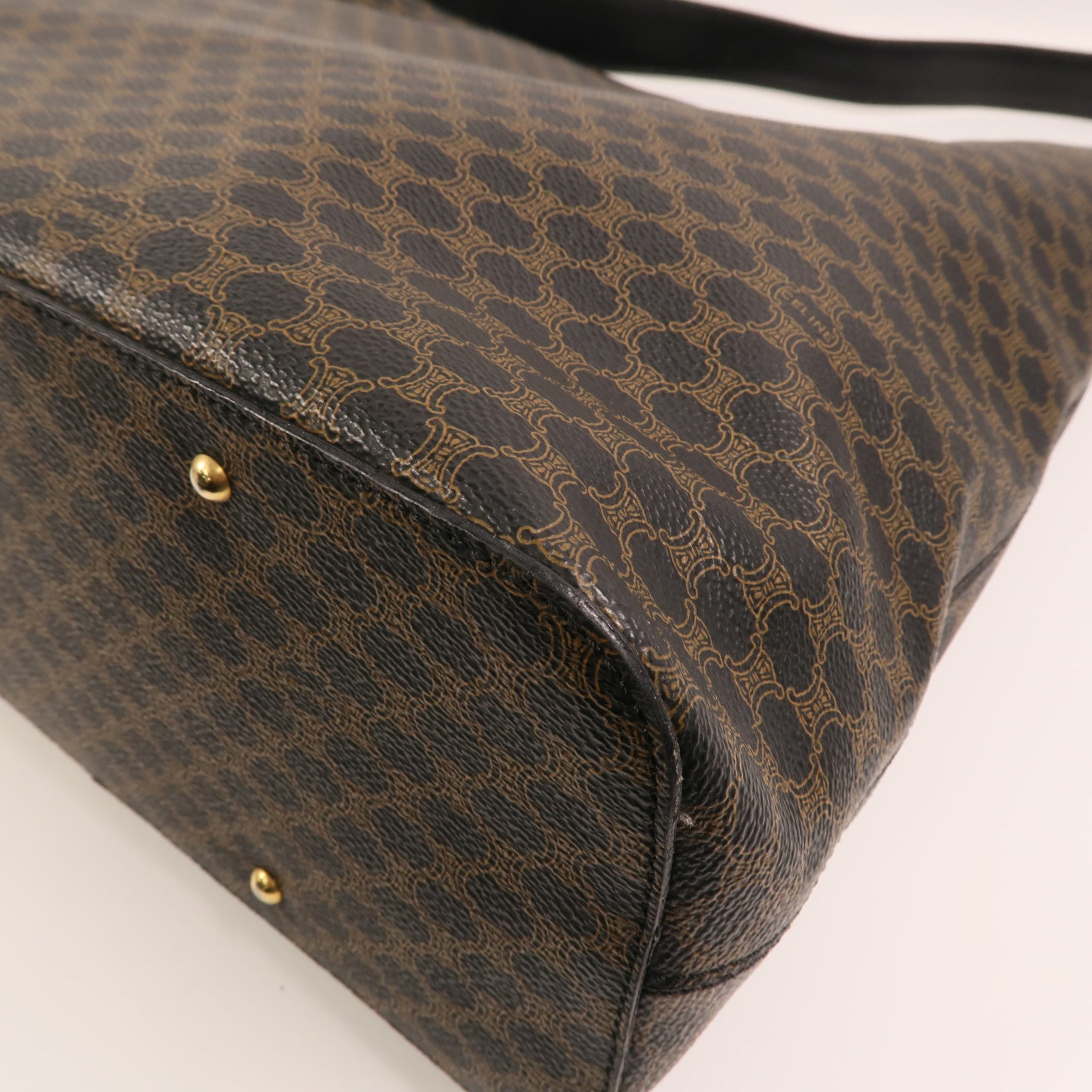 CELINE 塗層帆布Vintage Macadam Hobo金扣手挽袋