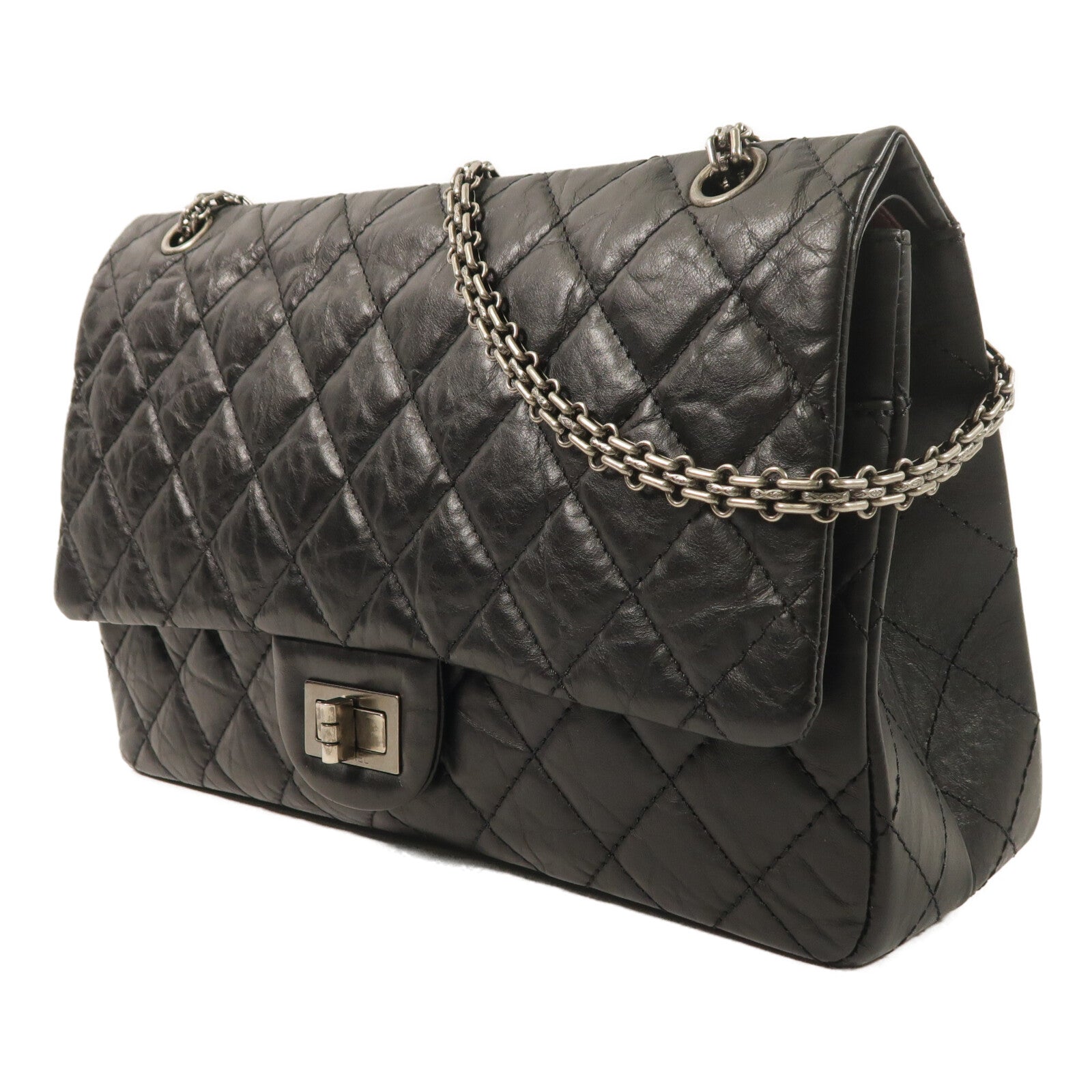 CHANEL 牛皮皮革2.55 Large鏈帶肩背袋