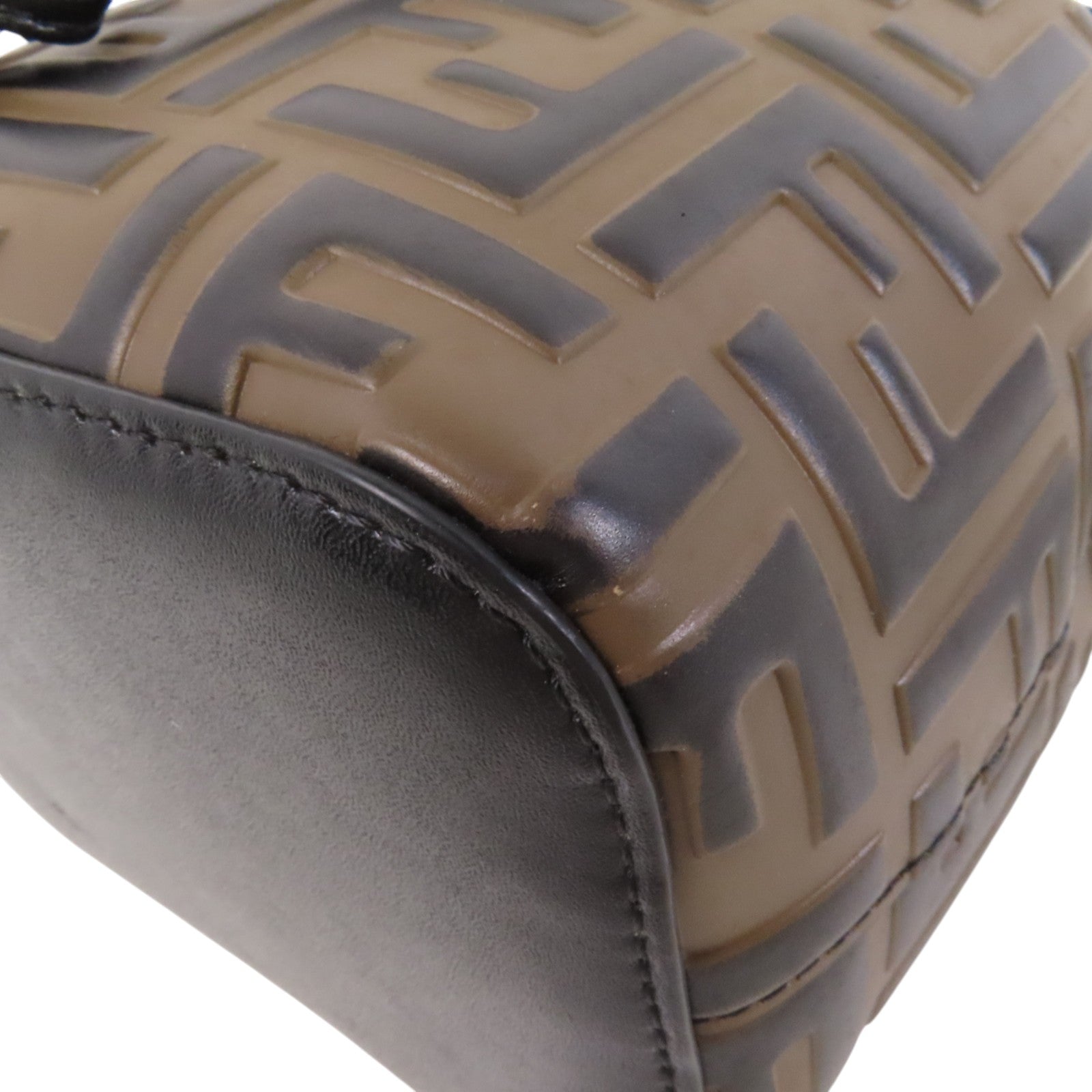 FENDI 牛皮皮革Mon Tresor Mini金扣手挽肩背兩用袋