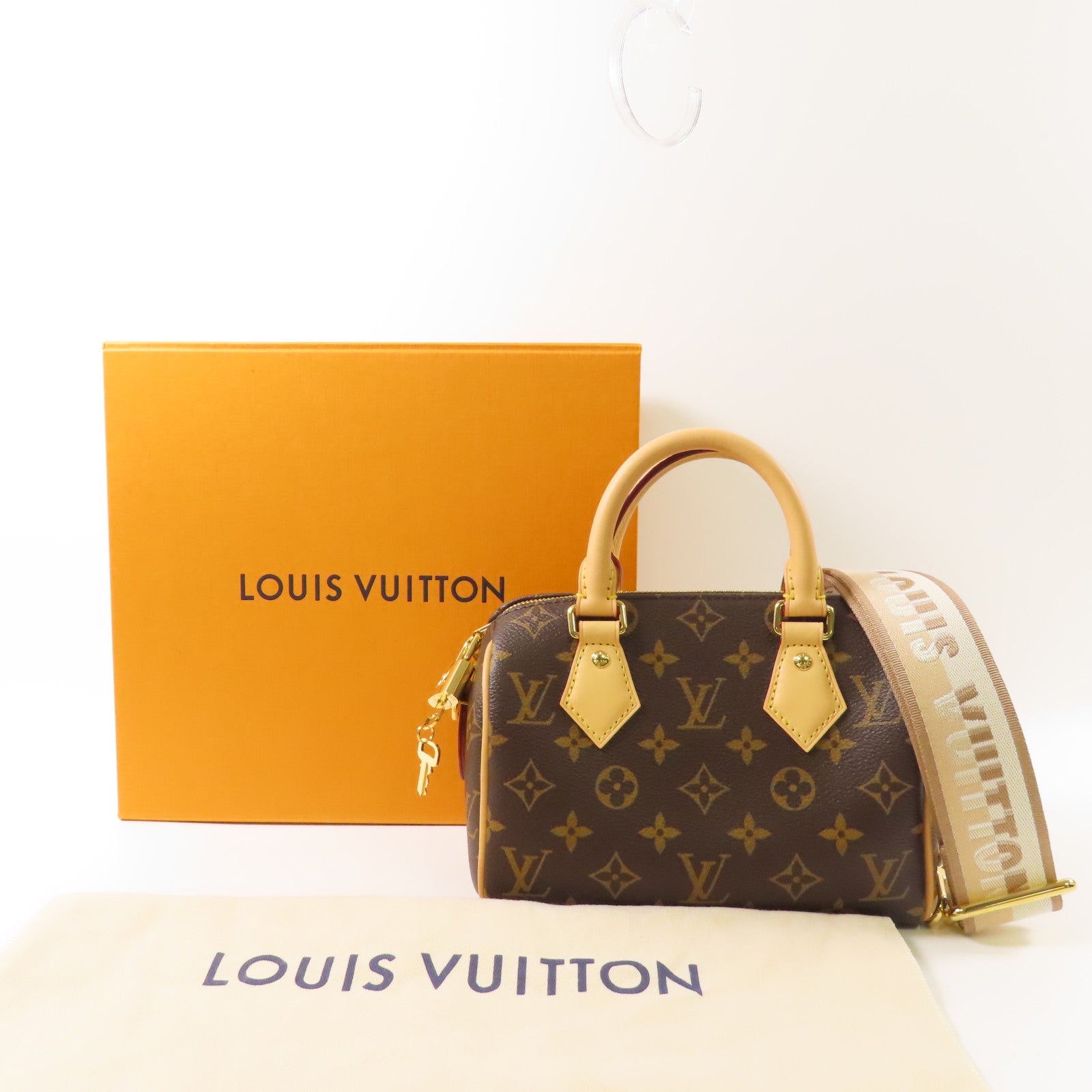 LOUIS VUITTON Monogram Speedy Bandoulière 20金扣手挽肩背兩用袋