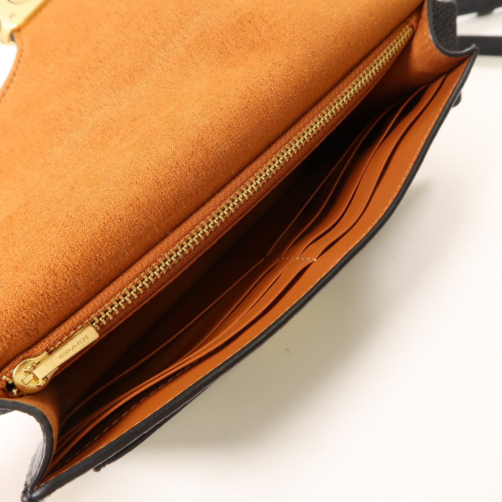 COACH 牛皮皮革Shoulder Bag金扣鏈帶肩背袋黑色