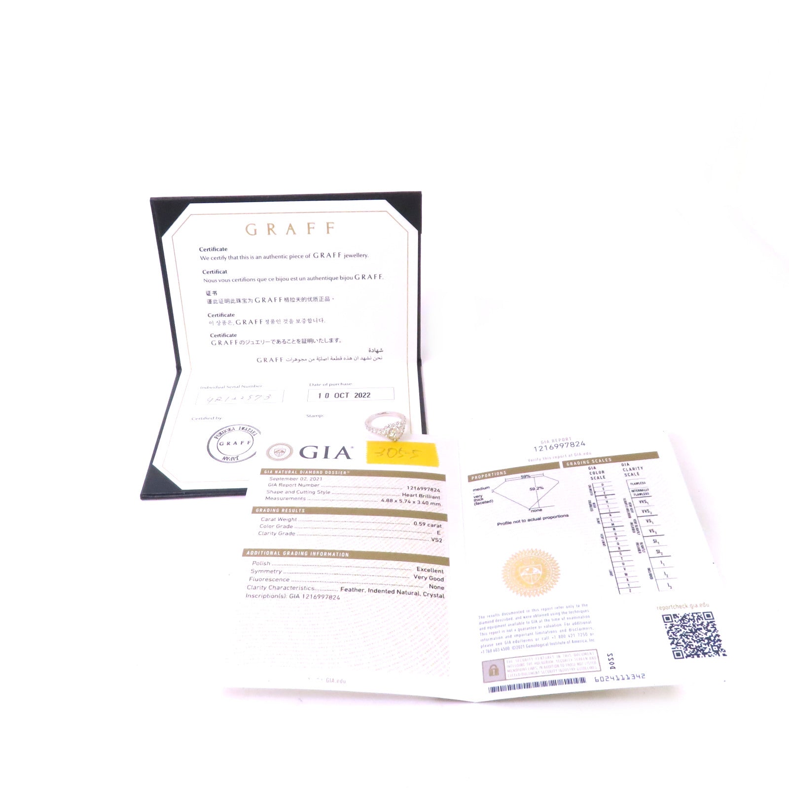 GRAFF 【激減優惠】18K白金/ 0.59ct鑽石Diamond Ring戒指US#4.75