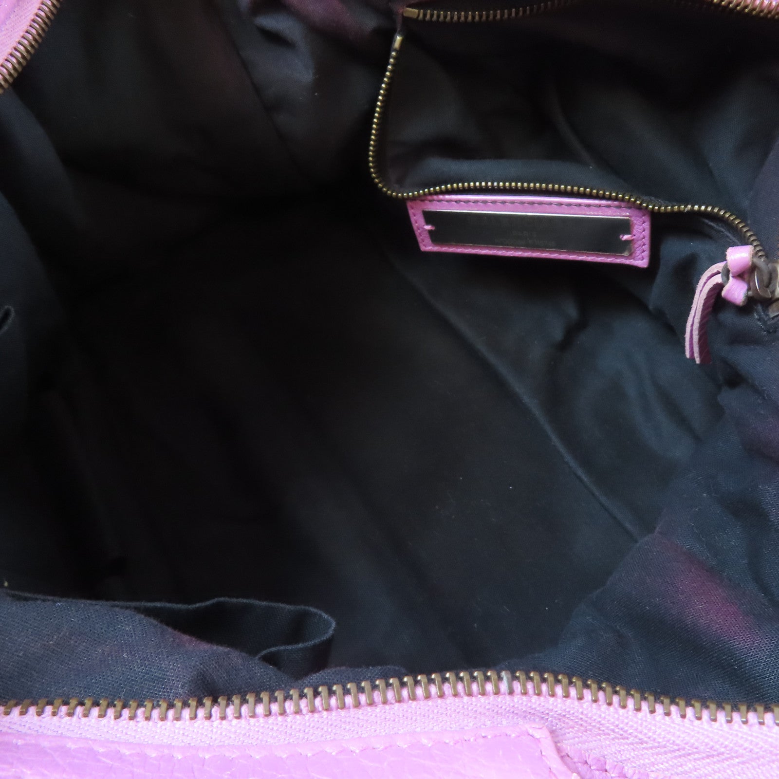 BALENCIAGA 羊皮皮革City黑扣手挽肩背兩用袋紫色