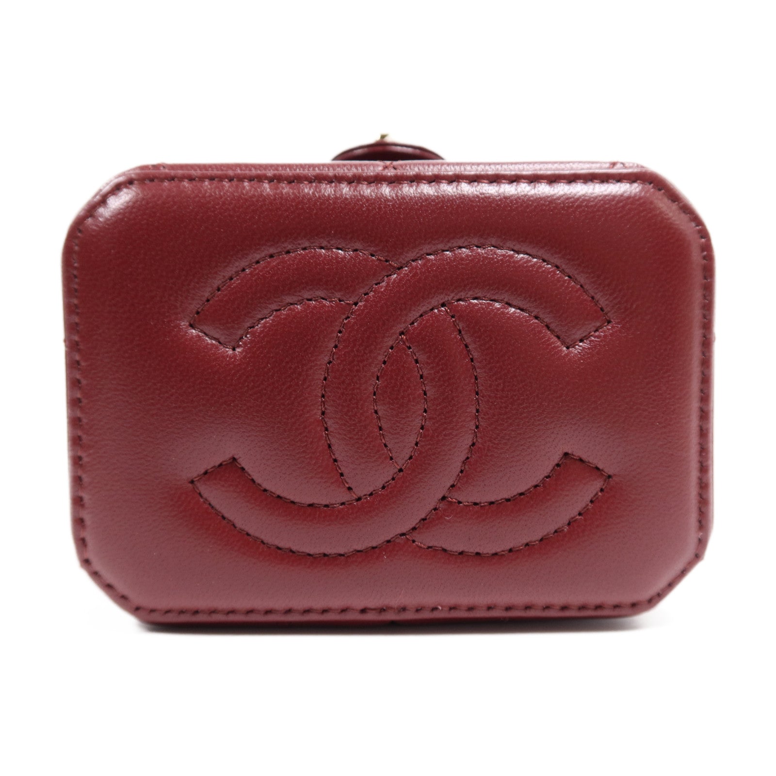 CHANEL 羊皮皮革Mini Vanity Case金扣鏈帶肩背袋