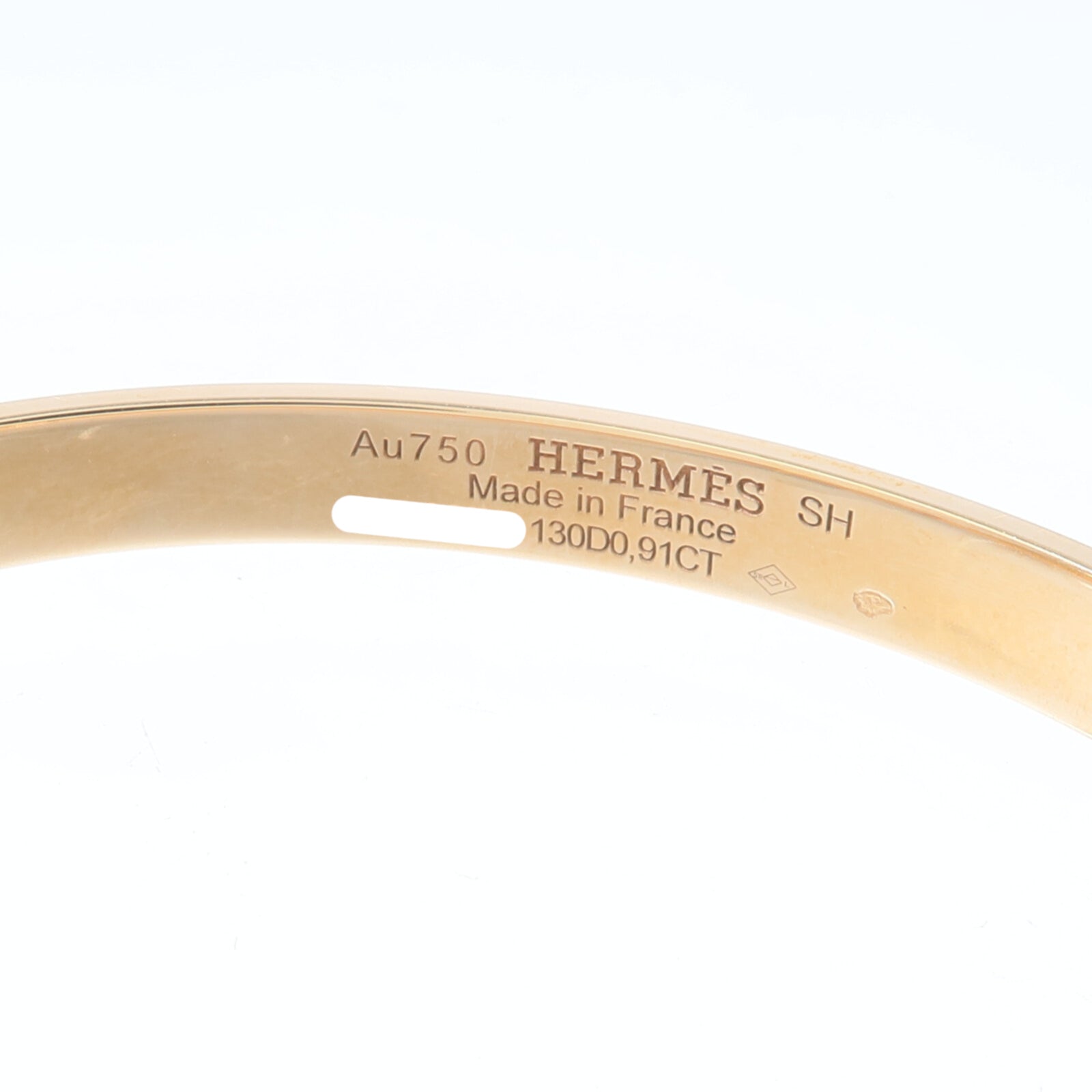 HERMES 18K玫瑰金Collier de Chien CDC Diamond Bracelet鑽石手鐲