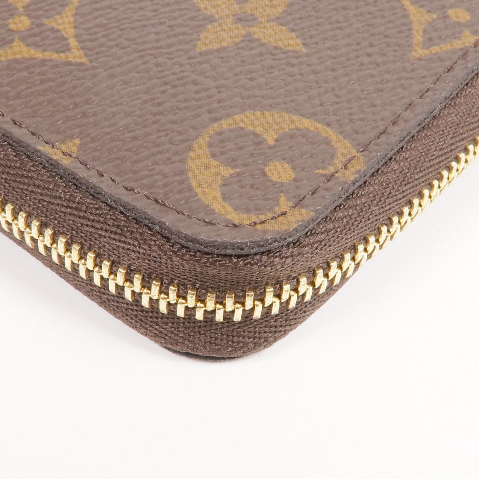 LOUIS VUITTON Monogram Zippy Coin Purse金扣零錢包棕色