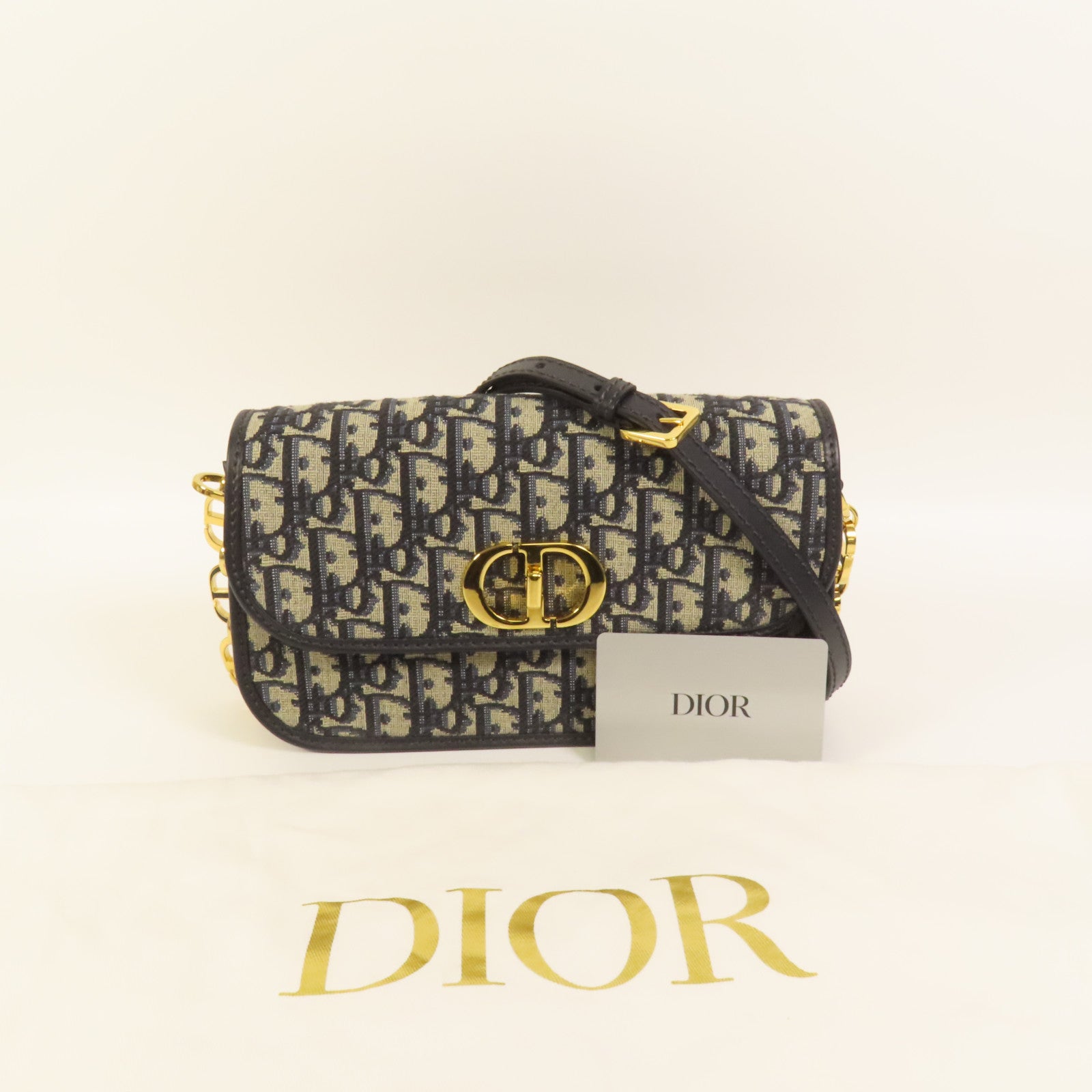 Dior 帆布Small 30 Montaigue Avenut Bag金扣肩背袋