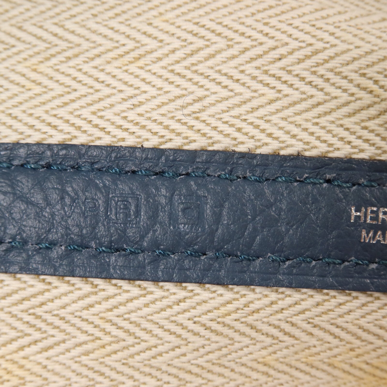 HERMES Negonda皮革Garden Party PM手挽袋Bleu Tempete