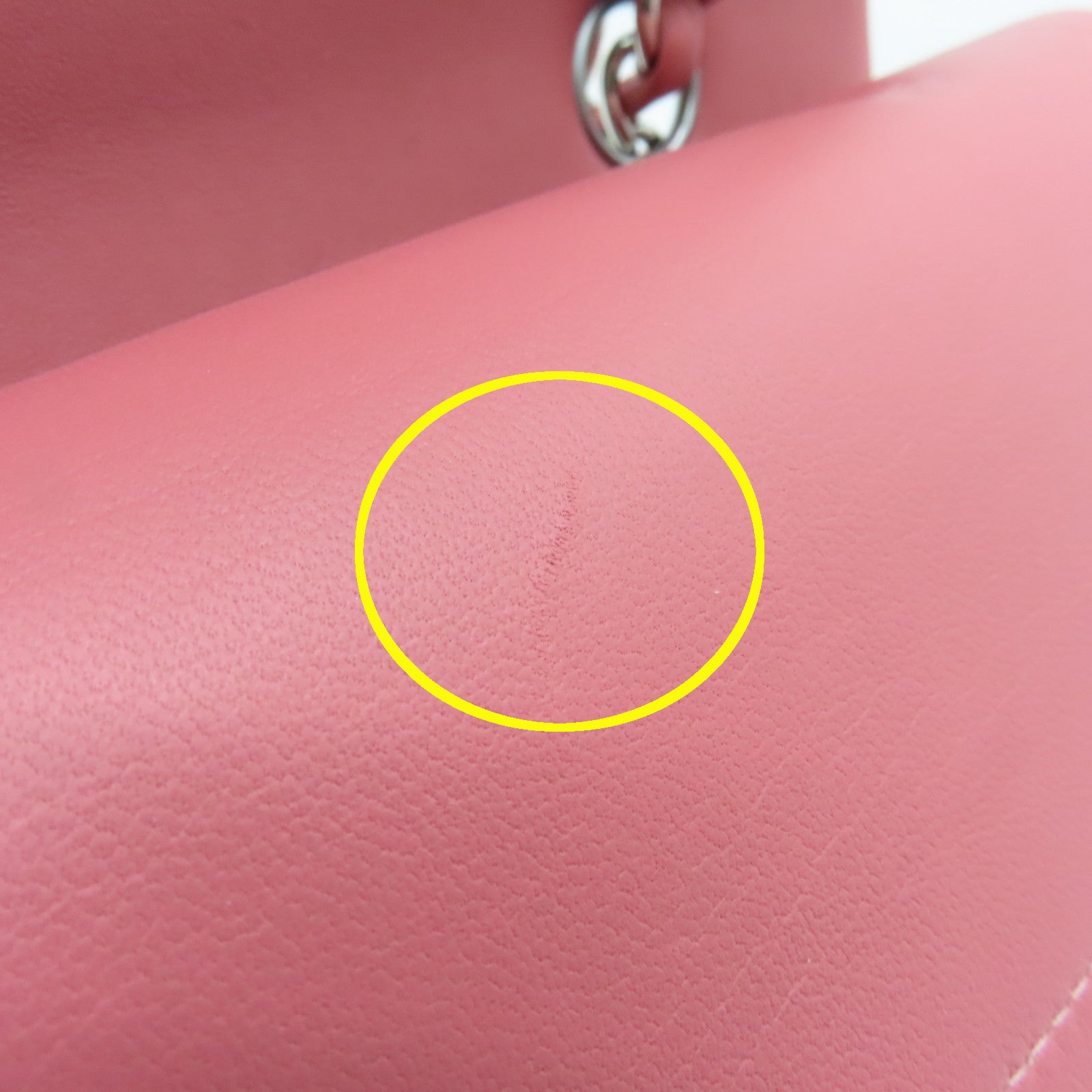 CHANEL 菱格羊皮皮革Classic Bag银扣链带肩背袋粉红色