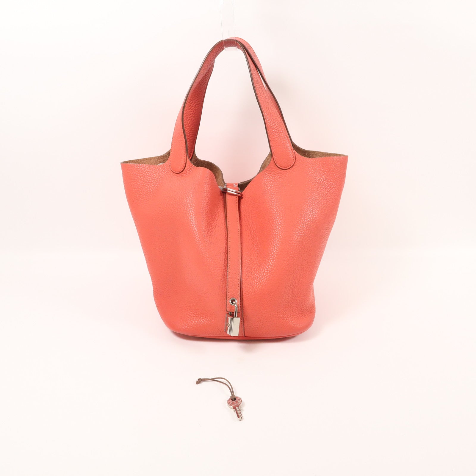 HERMES Clemence皮革Picotin MM銀扣手挽袋